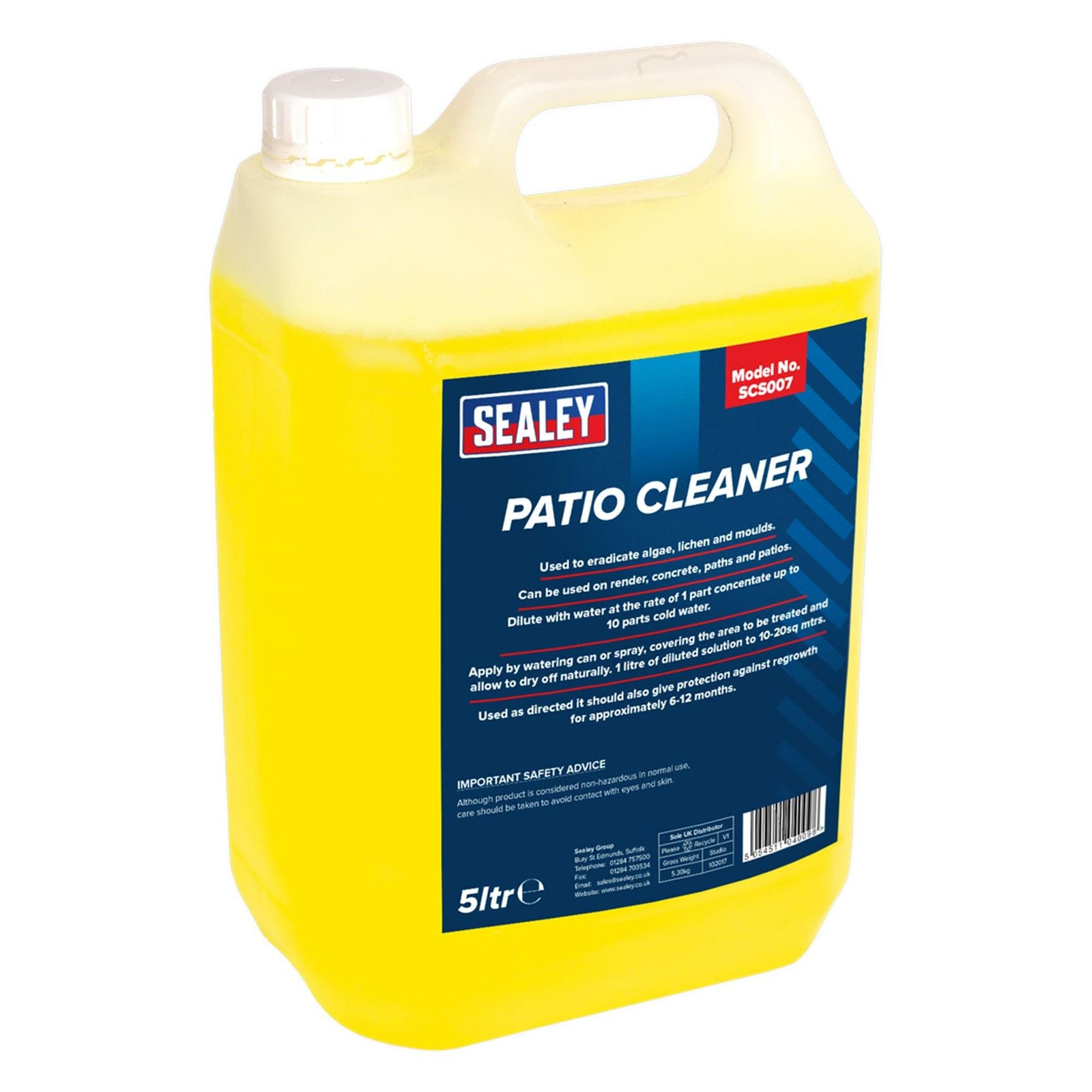 Sealey Patio Cleaner Non Corrosive Chlorine Free 5L