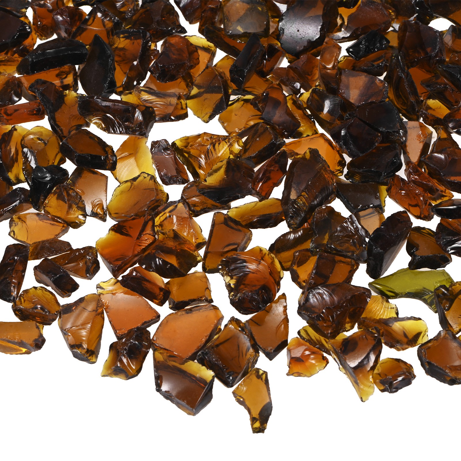 High Luster Fire Glass Gravel Stone 6-9mm, 500g/1.1-Pound [Brown]