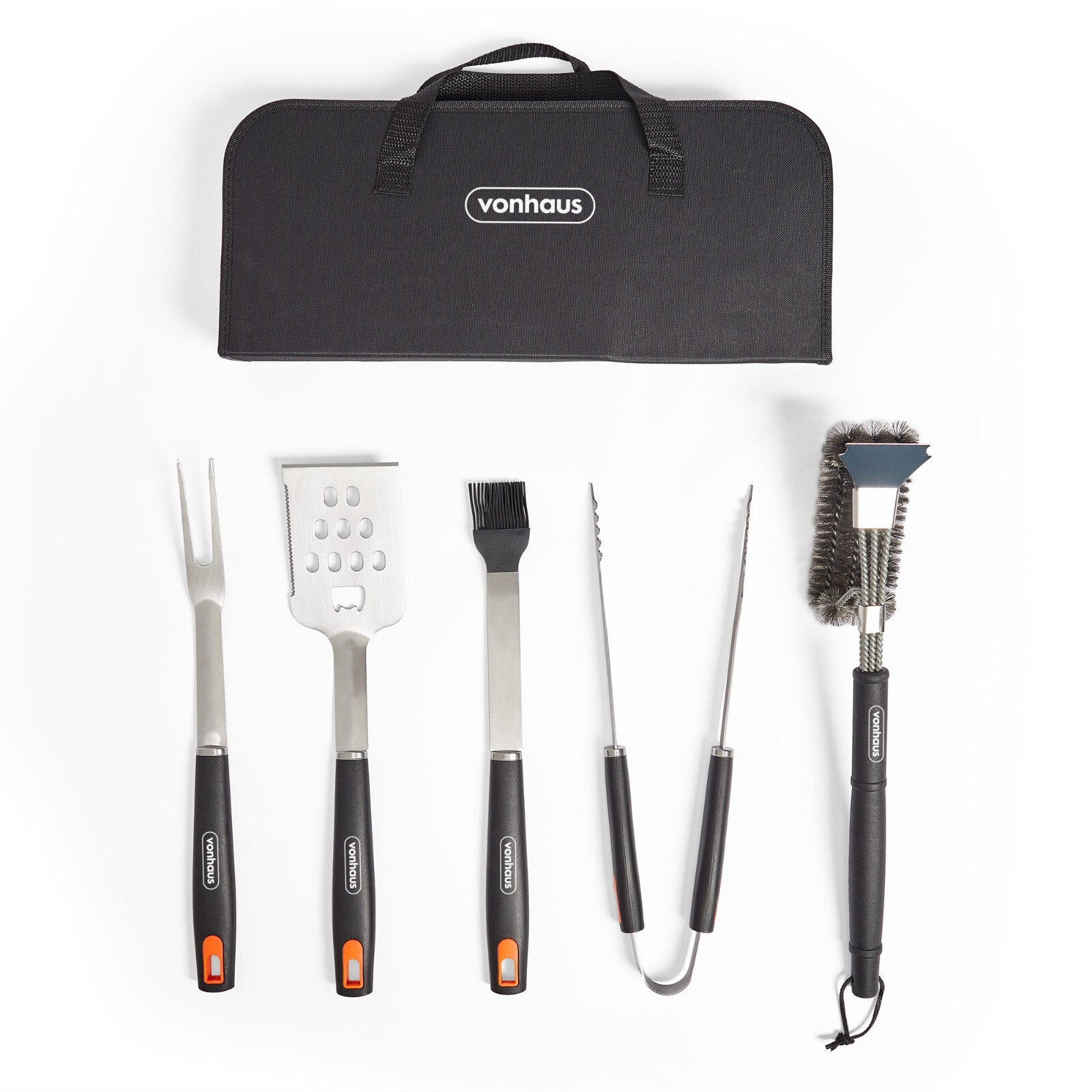 5-Piece BBQ Tools Set with Storage Case - VonHaus Barbecue Accessories Kit