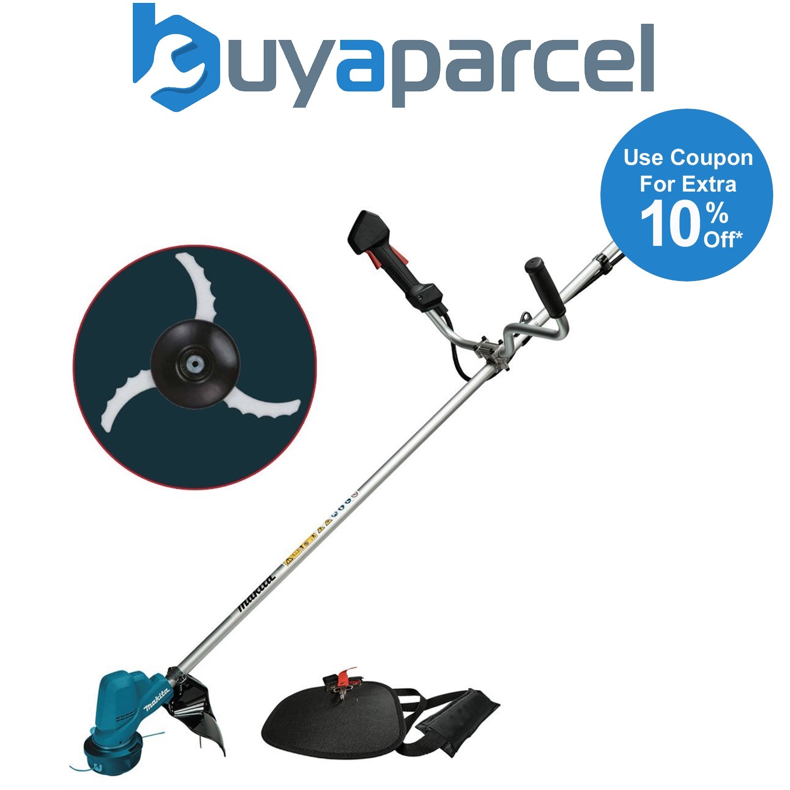 Makita DUR190UZX3 Brushless 18v Cordless Grass Line Trimmer + Brushcutter Blade