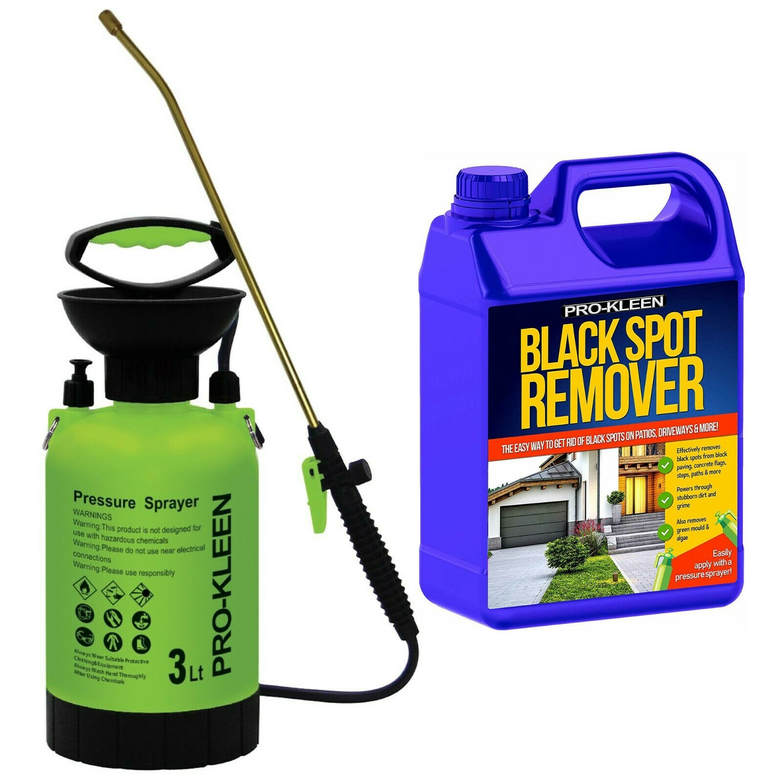 ProKleen Garden Manual Pump Pressure Sprayer 3L Black Spot Remover Cleaner 5L
