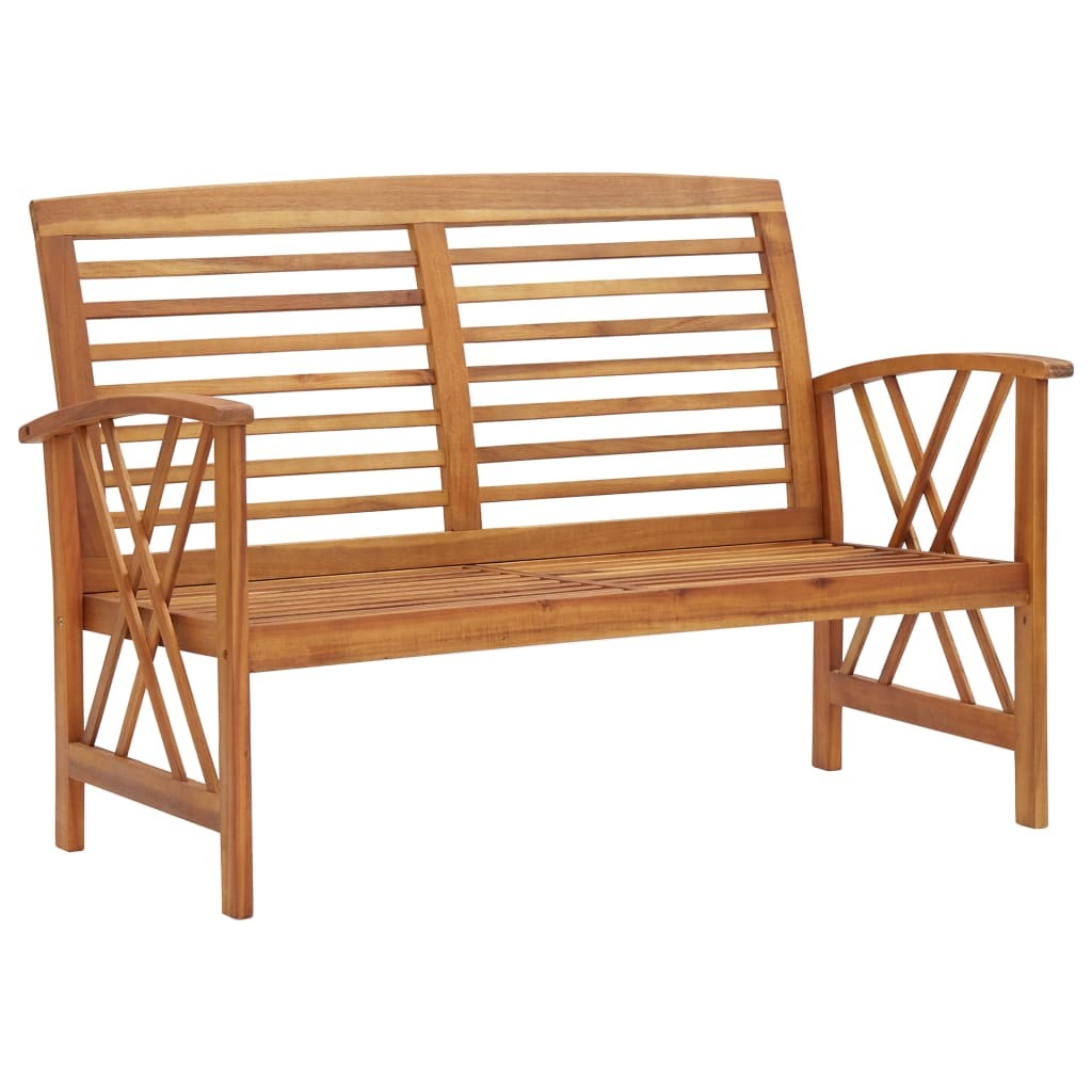 Solid Acacia Wood Garden Bench 119 cm Outdoor Seating Furniture Chair vidaXL