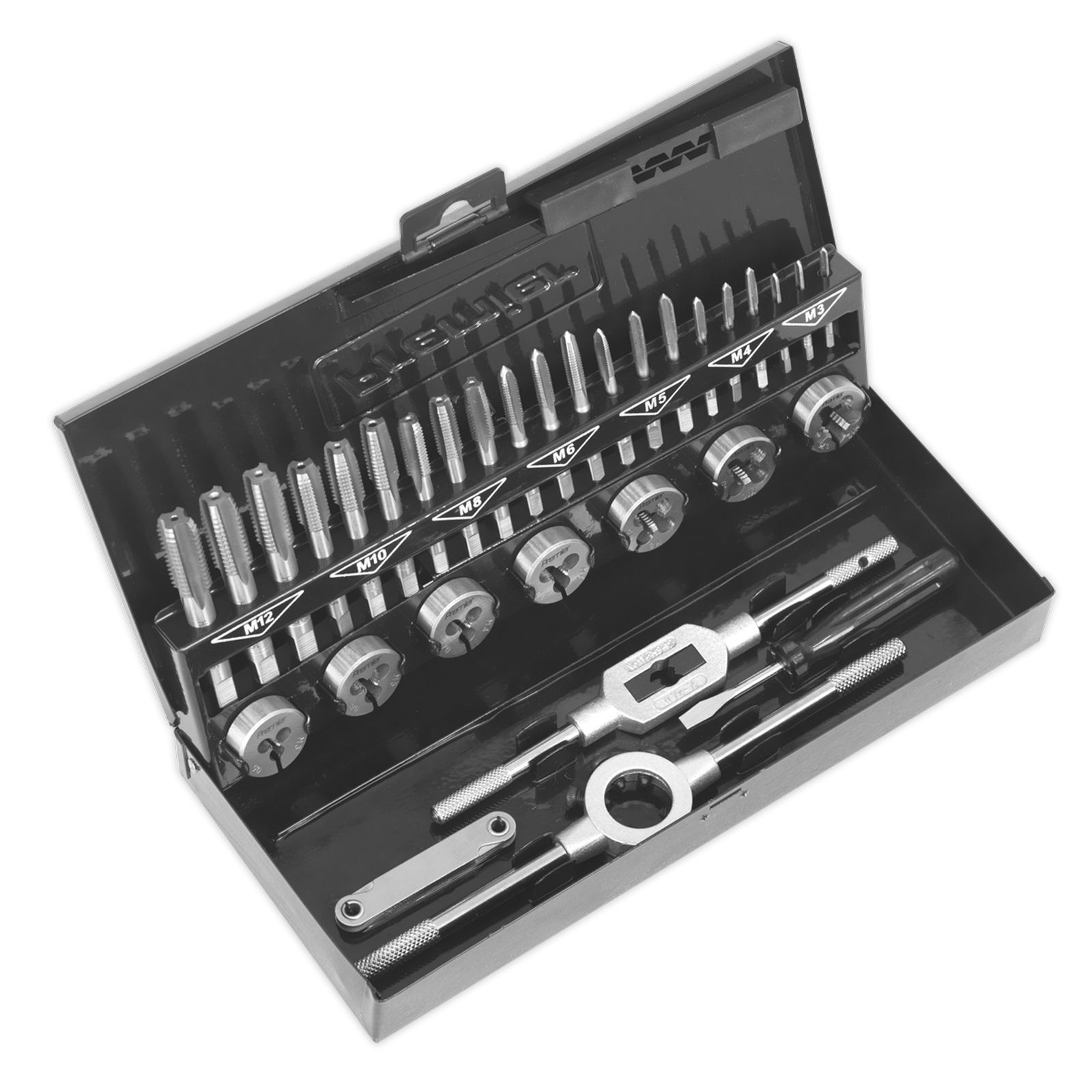 1 - 32 Piece Set Sealey Tap & Die Split Dies HSS 4341 Metric