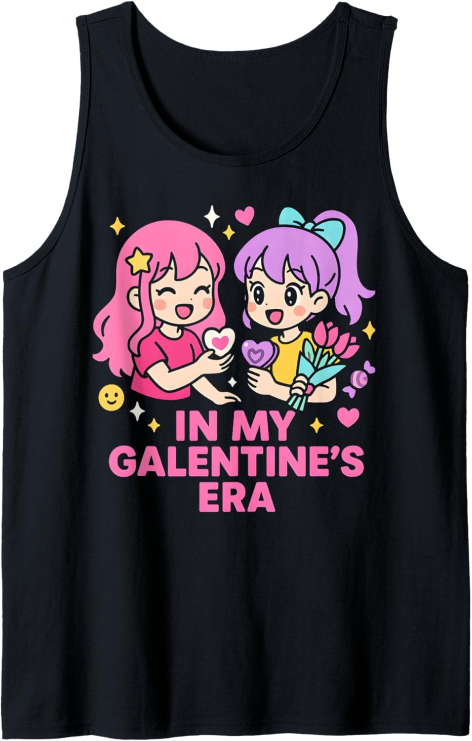 Best Friend in My Galentines Era Cute Womans Squad Love Tank Top