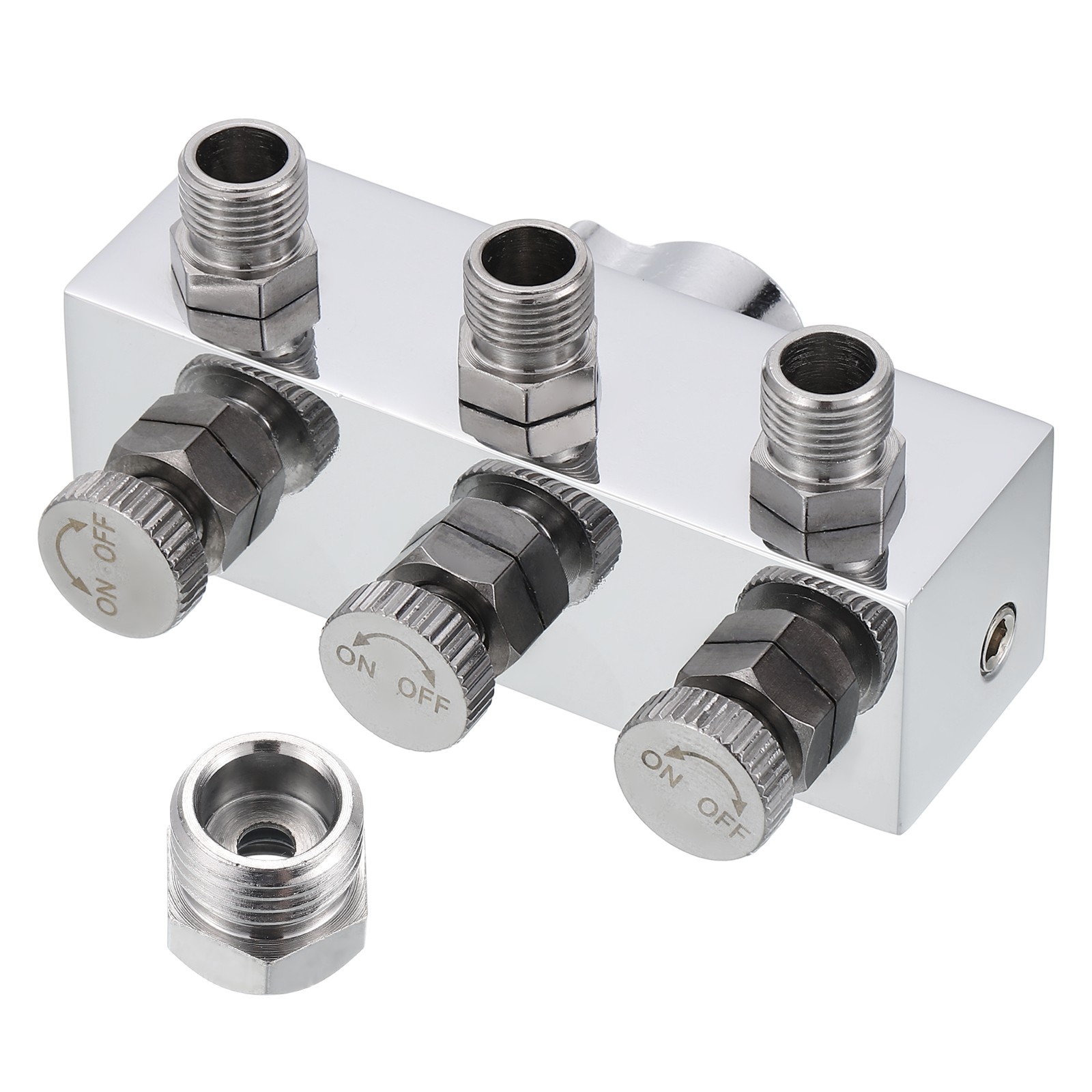 1/8" Air Brush Splitter, 3 Way Air Hose Splitter with Adjust Knob Valve