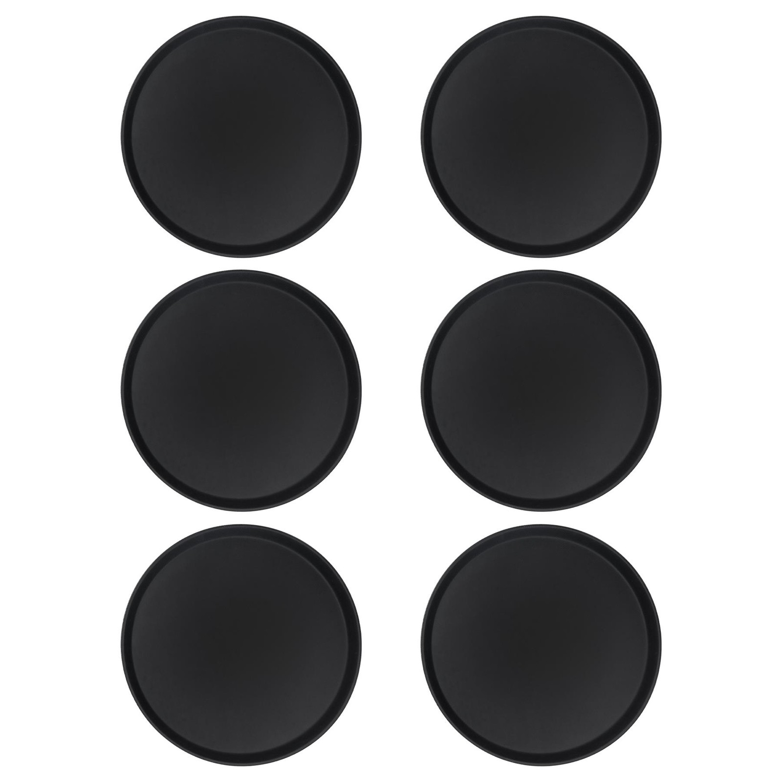 6x Black 40.5cm Round Non-Slip Serving Trays Plastic Food Tea Dinner Trays