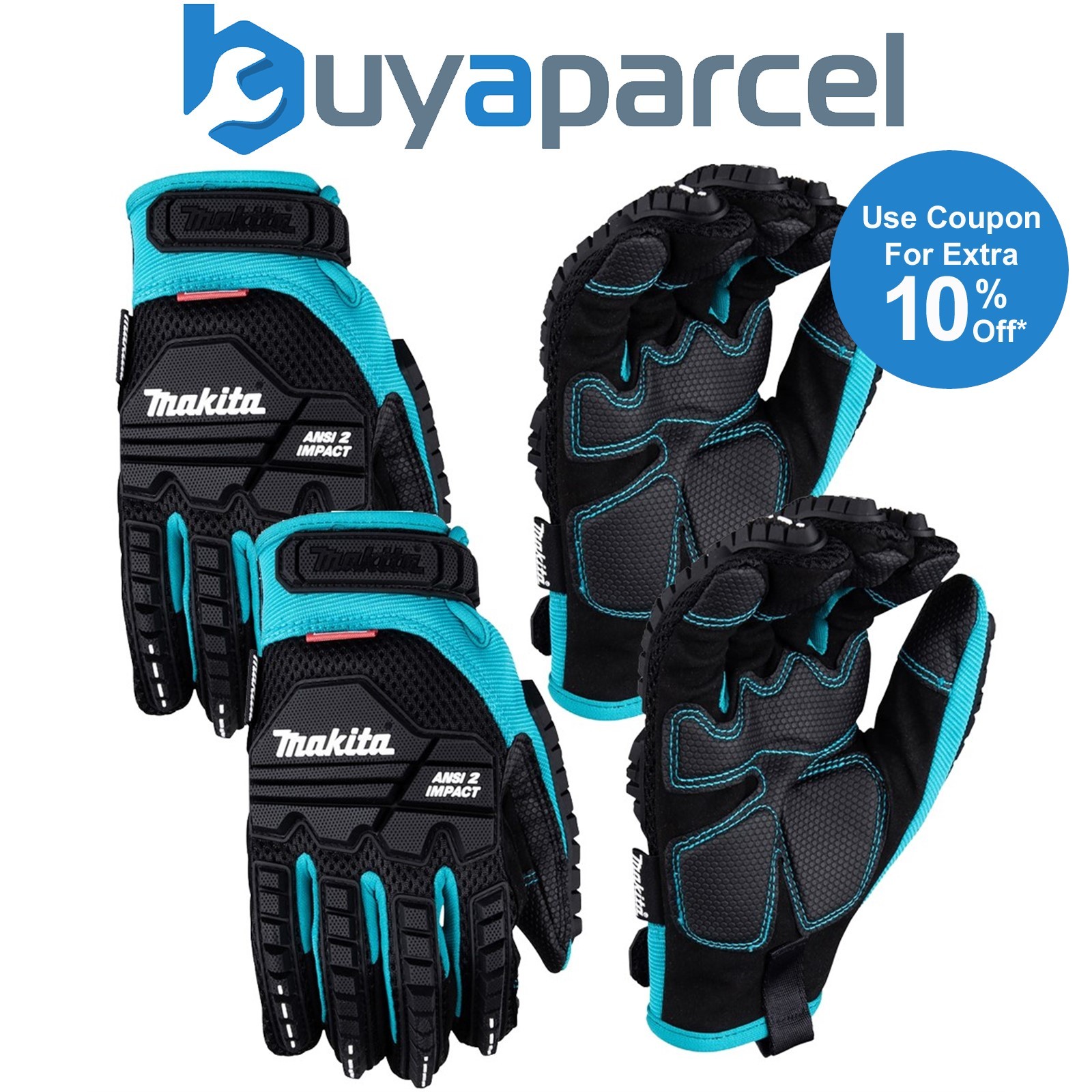 Makita P-84470 Advanced ANSI 2 Impact-Rated Demolition Large Gloves 2x Pair
