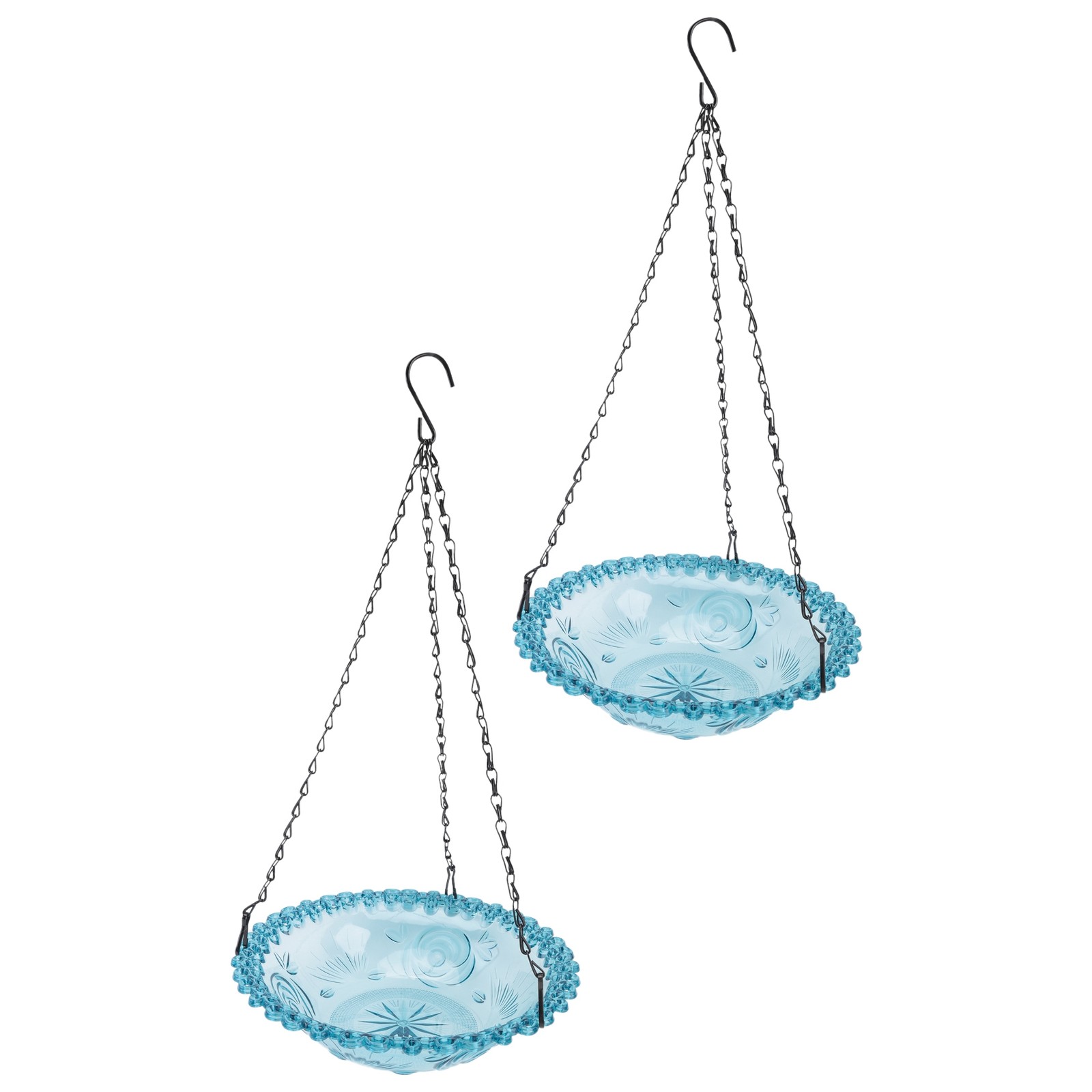 2X(Bird Flower Shaped Hanging Bird Feeder Birdbath for Garden Outdoor Decor7712