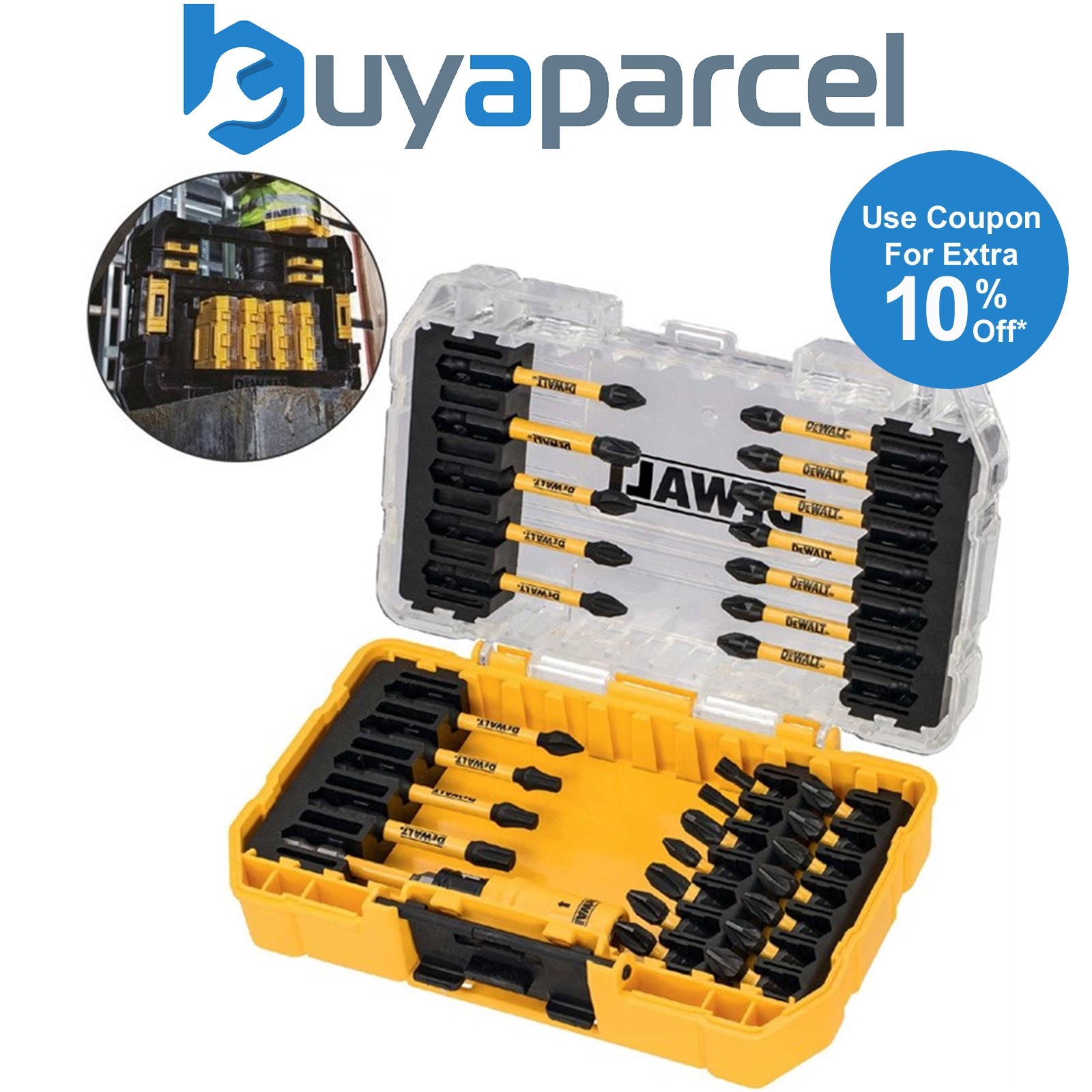 Dewalt DT70739T 31PC FLEXTORQ Screwdriver Bit Set Fits TStak Caddy + Tough Case