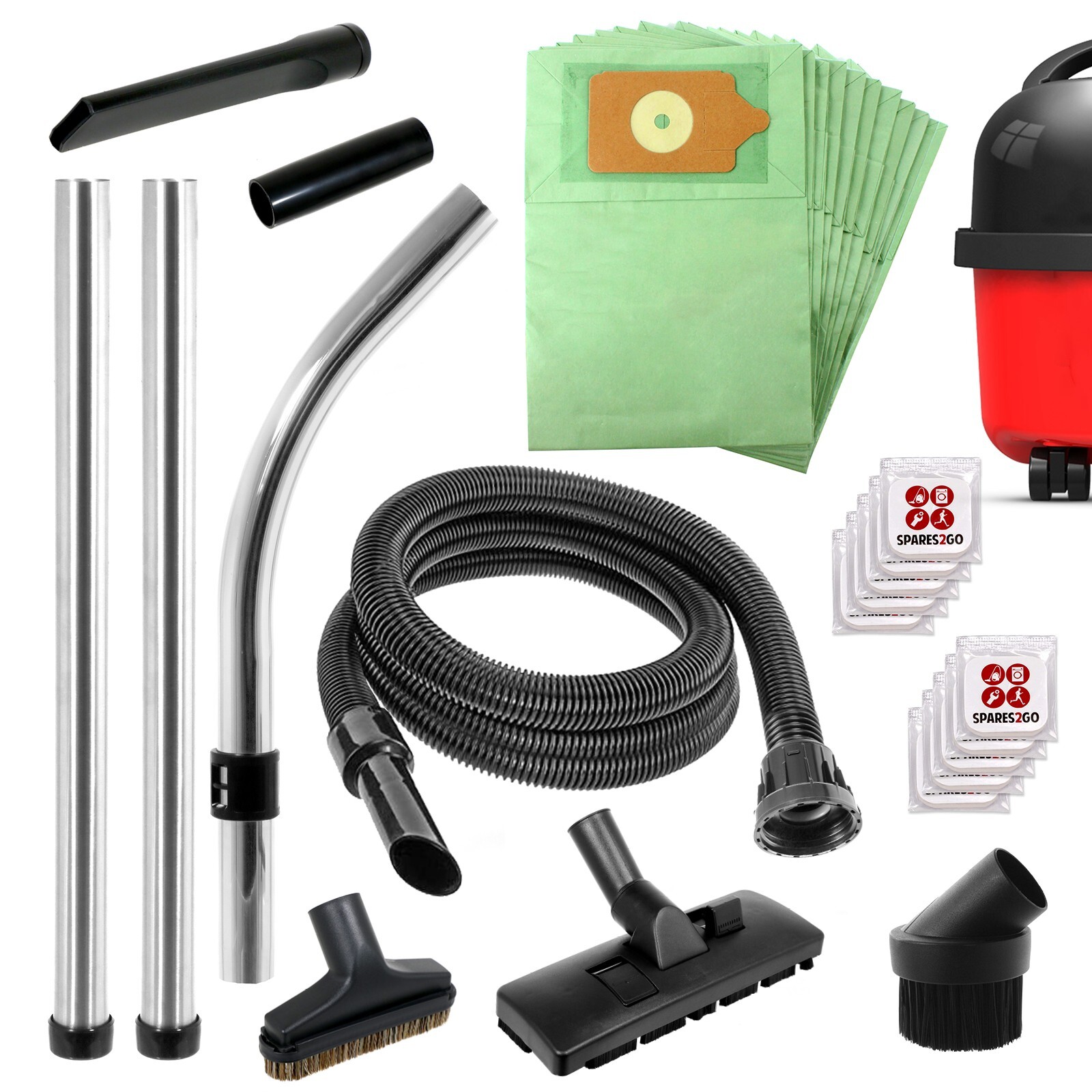 Spare Parts Tool Kit Hose 2.5m 10 Bags For NUMATIC HENRY HETTY Vacuum + Fresh
