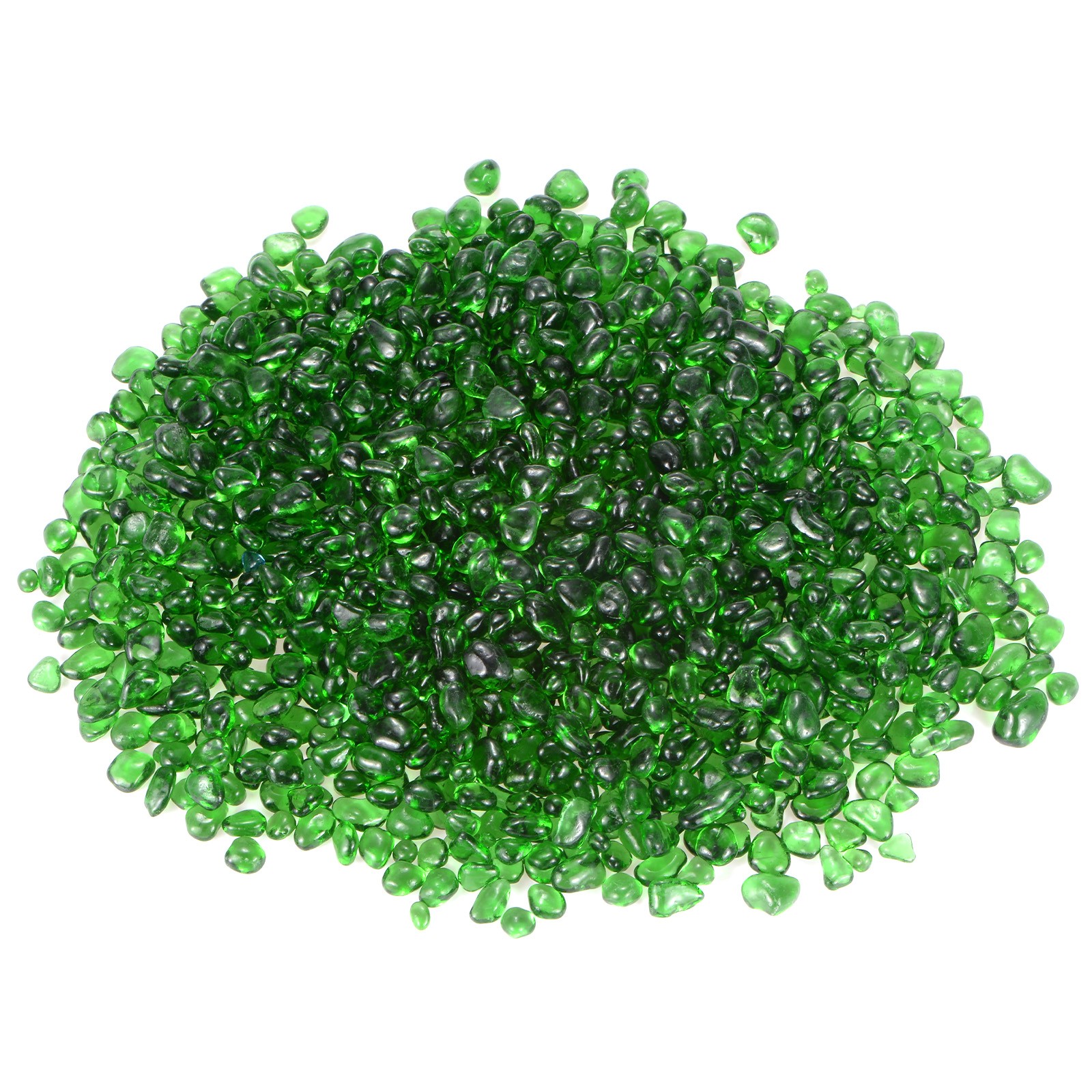 High Luster Round Fire Glass Beads for Vases 8-13mm, 1.21-Pound [Green]