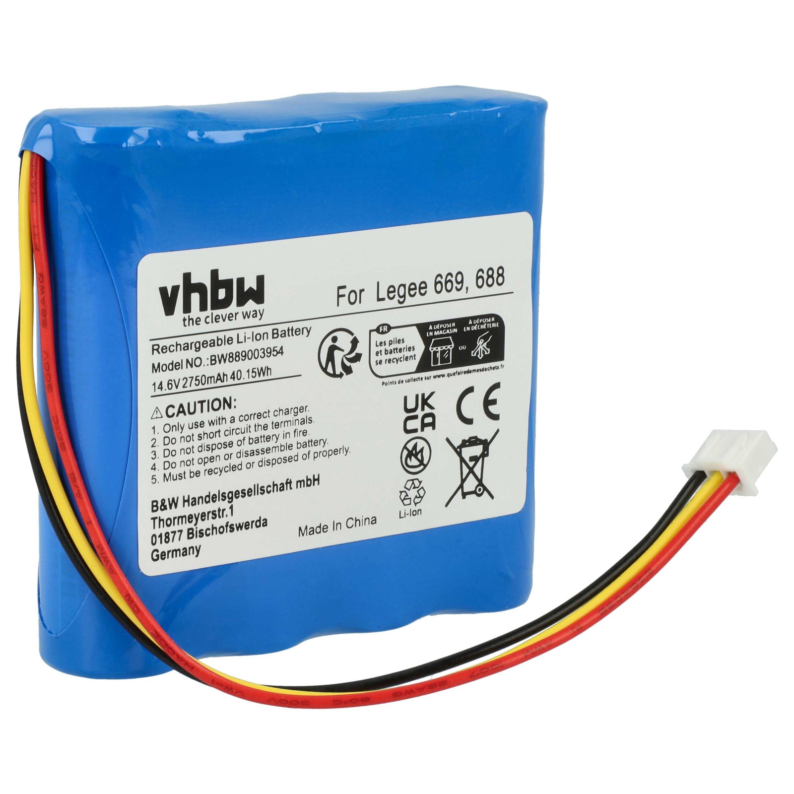 Battery for Hobot LEGEE 668 669 2750mAh 14.6V