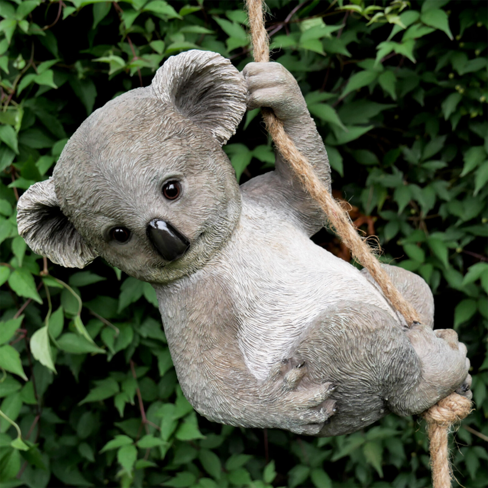 Cute Koala Swinging On Rope Garden Tree Hanging Ornament Branch Animal Sculpture