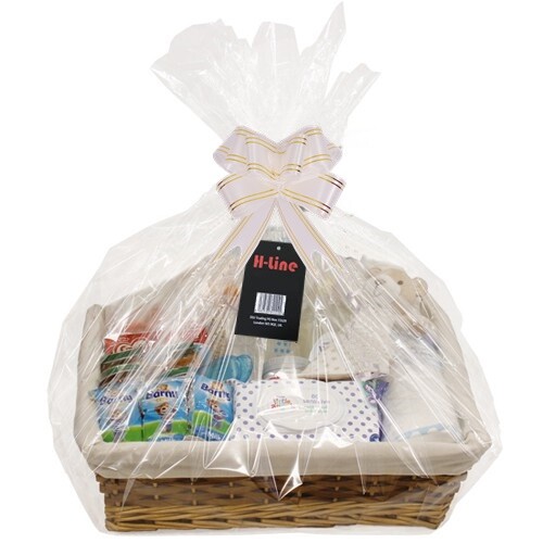 MAKE YOUR OWN HAMPER WICKER BASKET CELLOPHANE BOW EASTER GIFT SET FOOD WINE DIY