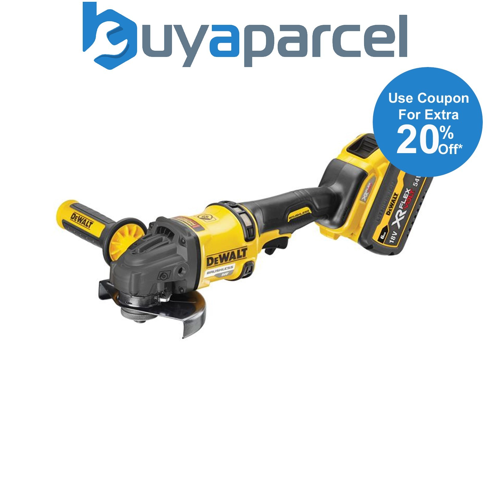 Dewalt DCG418T2-GB XR FlexVolt Grinder 125mm 54V 2 x 2.0Ah Li-ion DEWDCG418T2