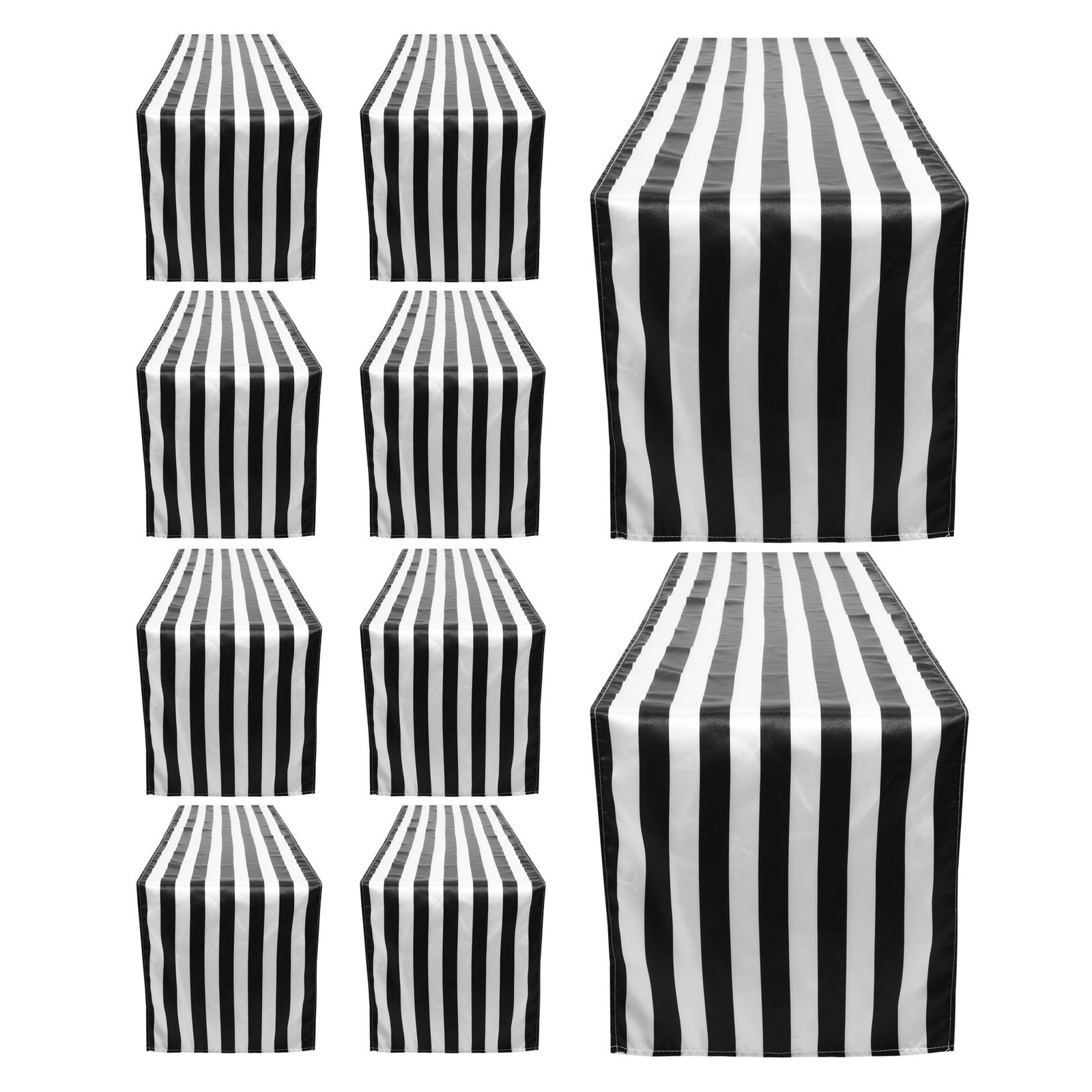 10 Pack Table Runner Polyester Table Decor Classic Black and White Striped9363