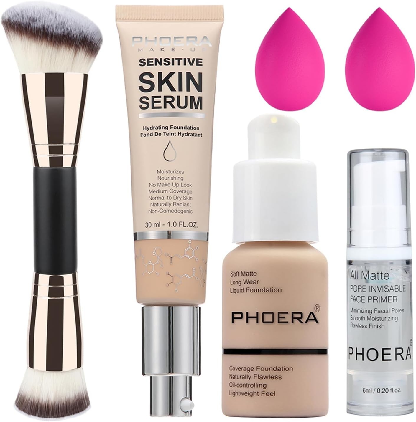 PHOERA Tinted Moisturizer Serum, 4-in-1 Hydrating Primer & Foundation, Hydrate