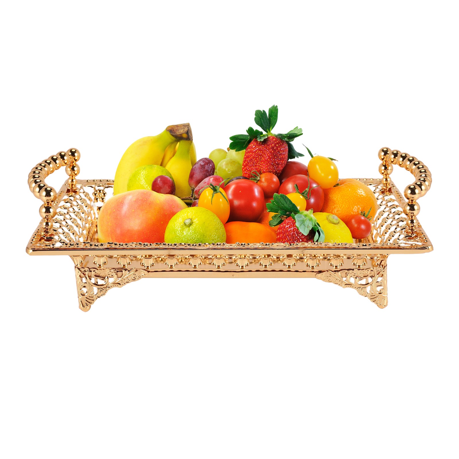 European Delicate Fruit Plate, Luxury Gold Tray, Fruit Plate, Home Cake7518