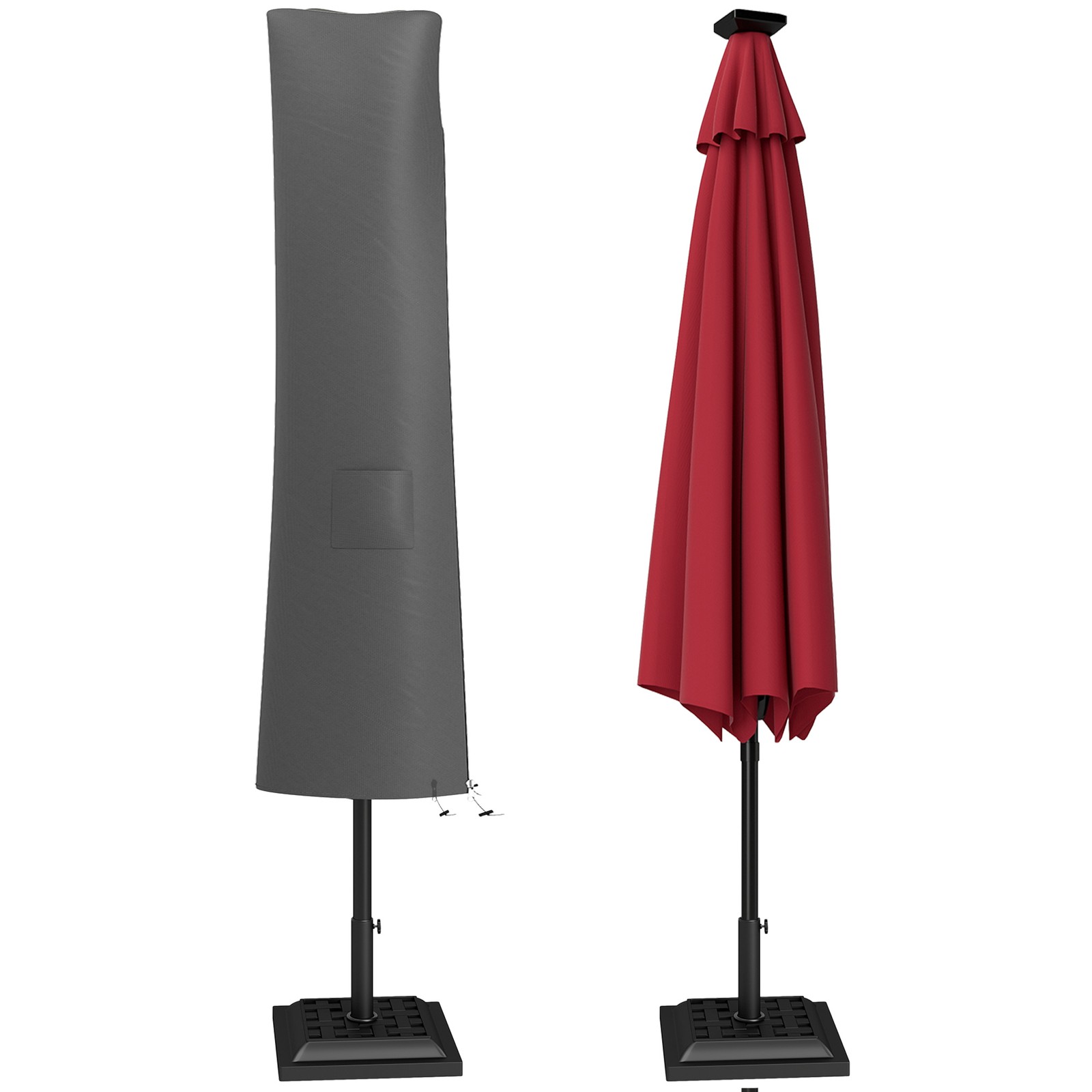 Outsunny Parasol Umbrella Cover, Outdoor Protector for Garden, Grey