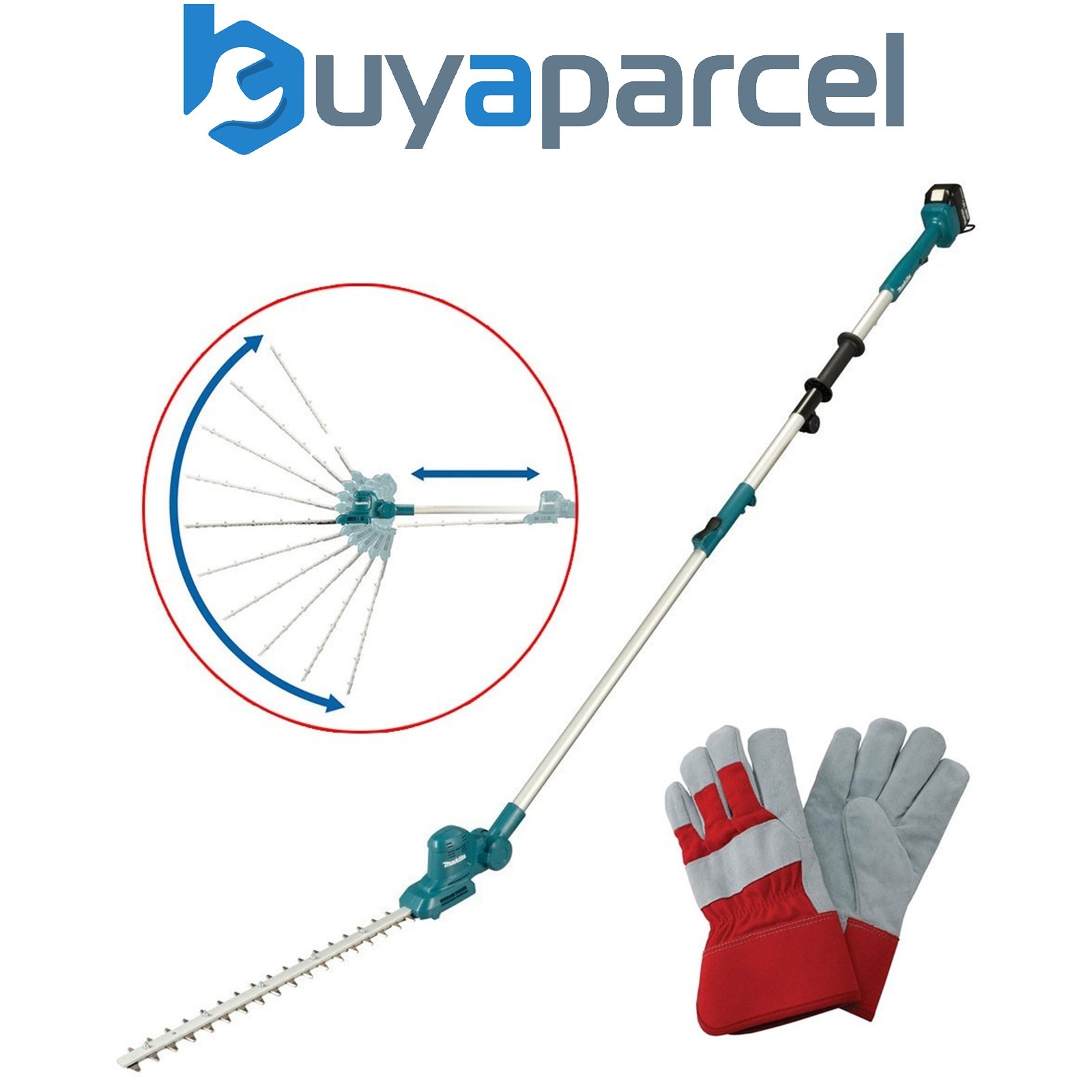 Makita DUN461WZ LXT 18v Telescopic Cordless Pole Hedge Cutter Trimmer + Gloves