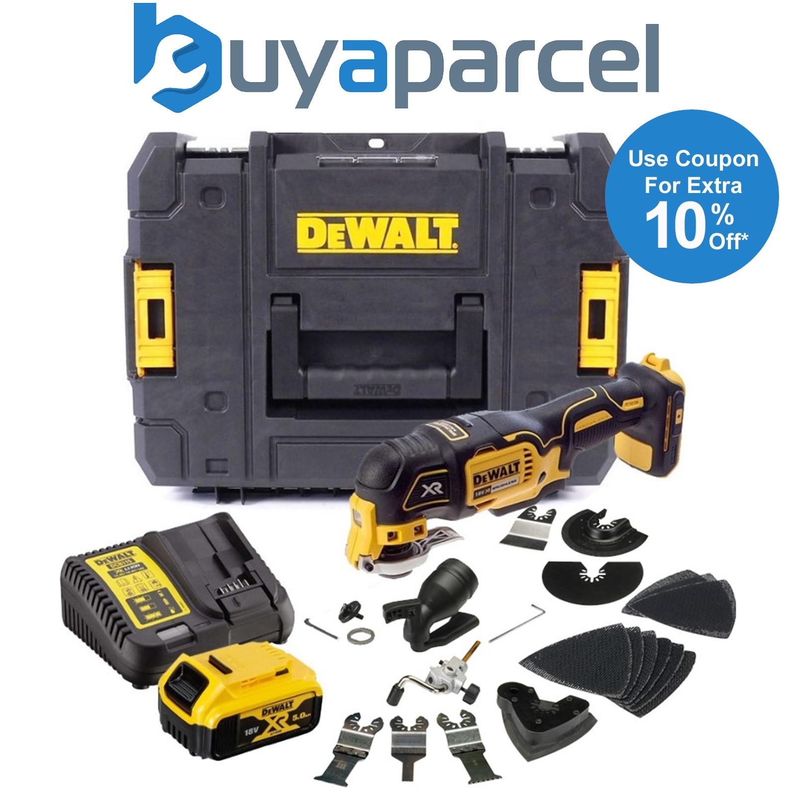 Dewalt DCS355P1 18v XR Brushless Oscillating Multi Tool + 35 Accessory Kit 5.0AH