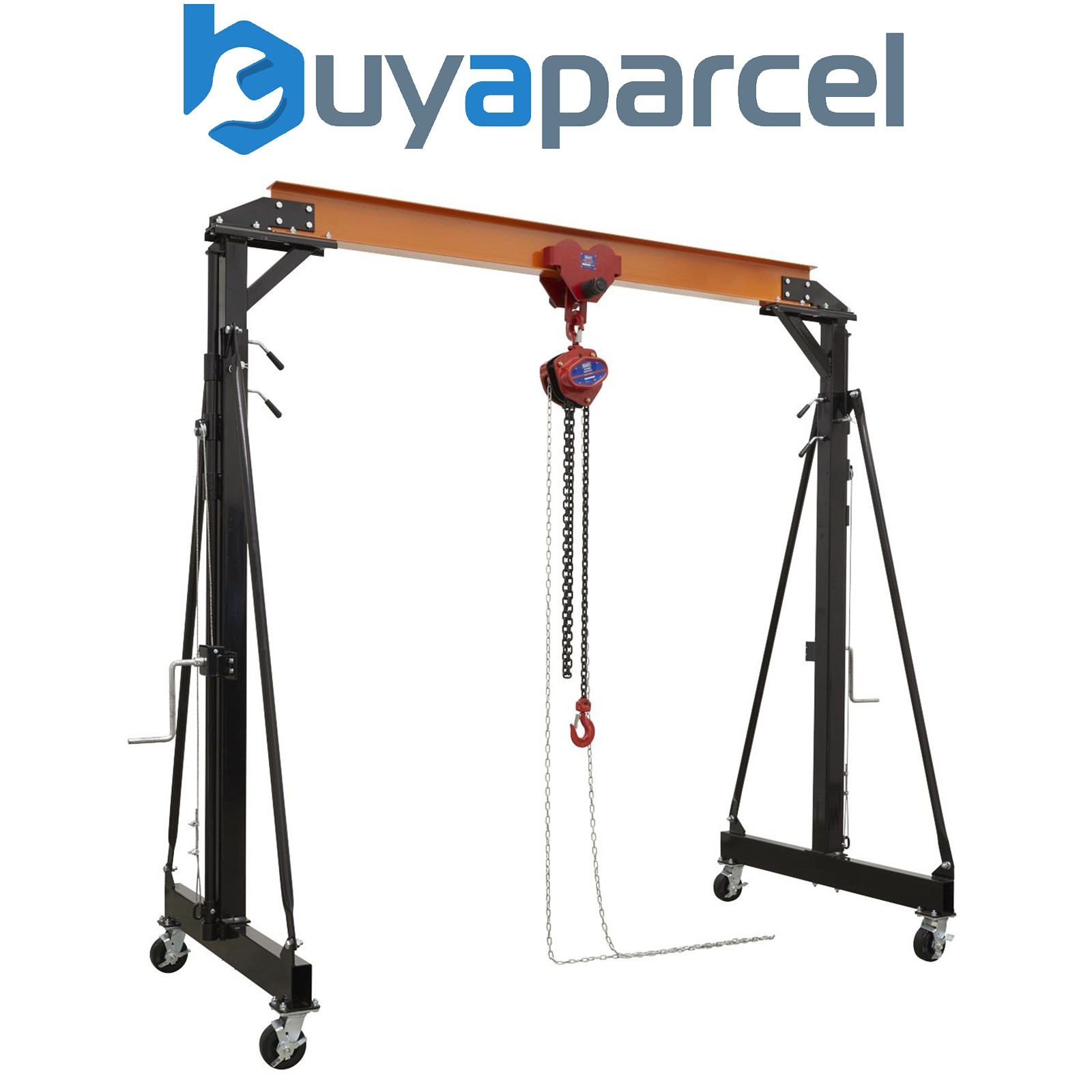 Sealey SG2000KIT Portable Adjustable Gantry Crane with Geared Trolley Combo 2 To