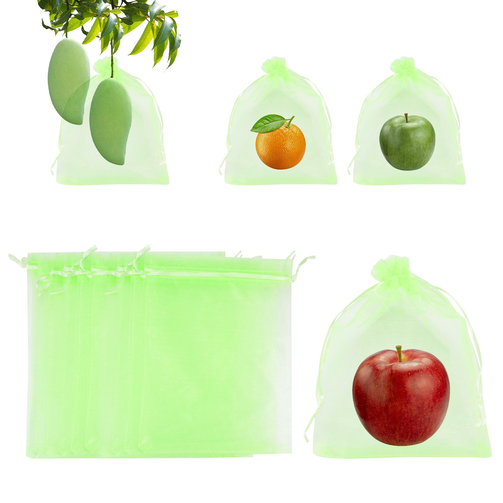 200 Pcs Fruit Protection Bag - 6x8 Inch Fruit Bag Apply to Plants(Green)