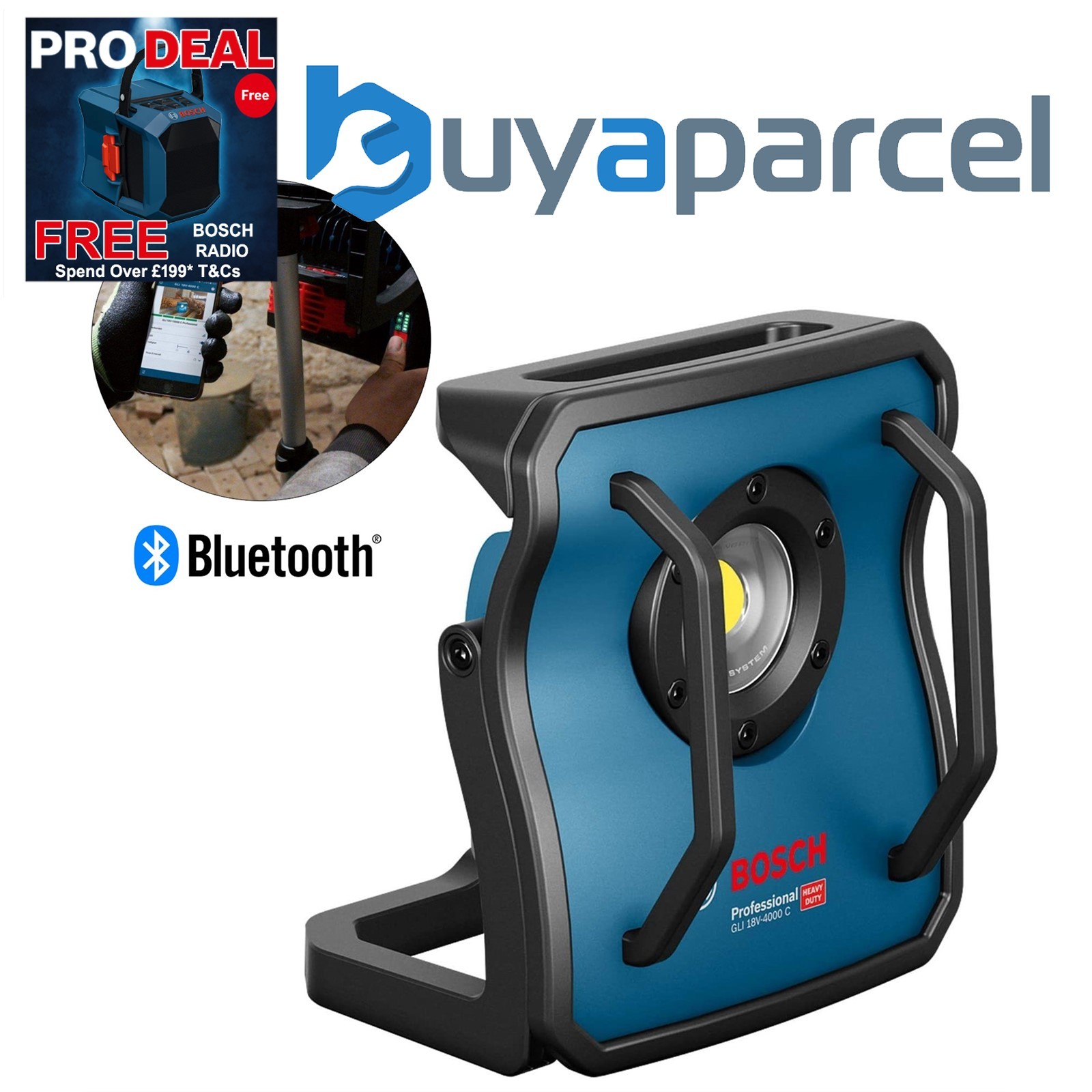 Bosch Professional GLI 18V-4000C 18v Cordless 18v Site Flood Light 4000 Lumens