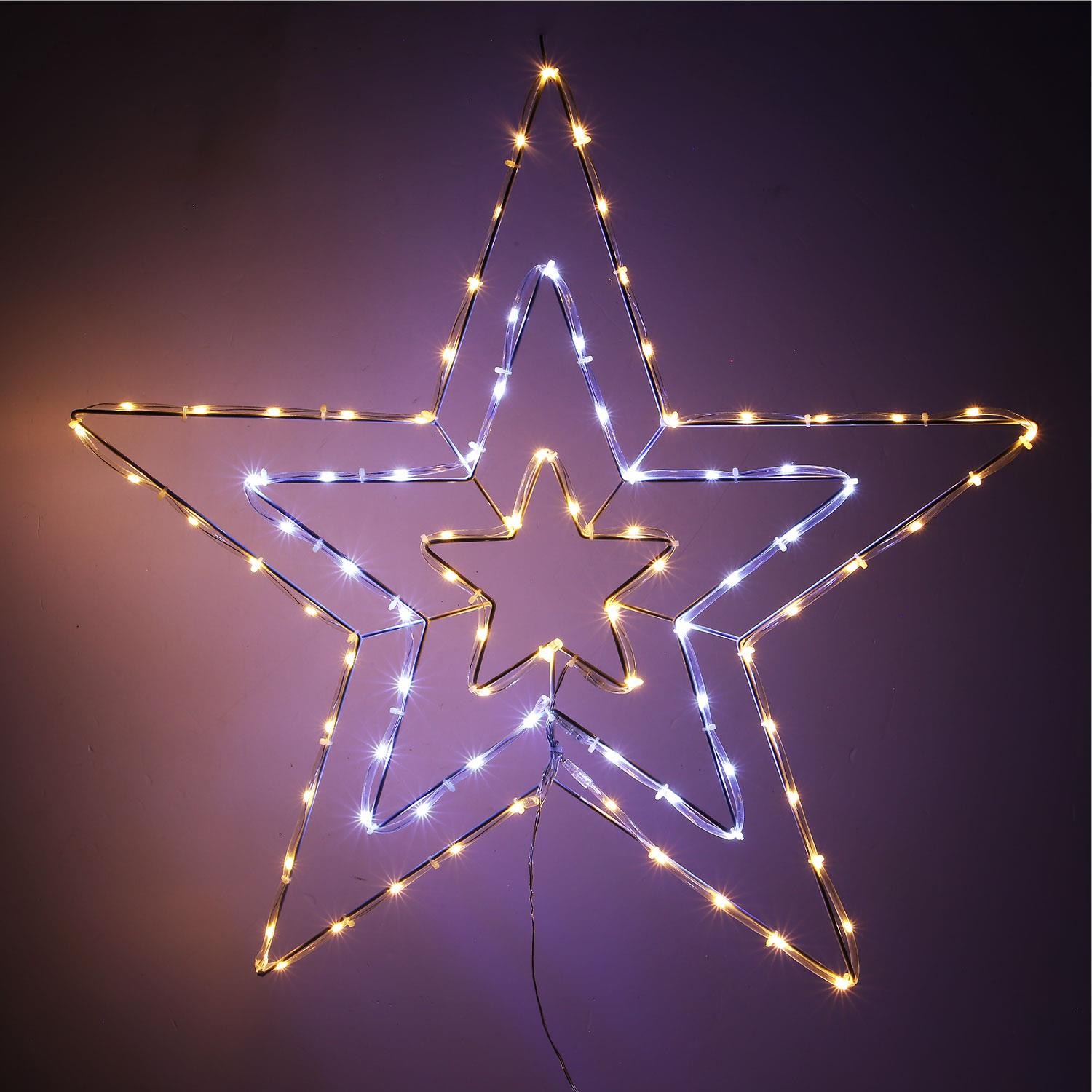 65cm Star Christmas Light 150 LED Rope Silhouette 8Modes Mains Window Wall Decor