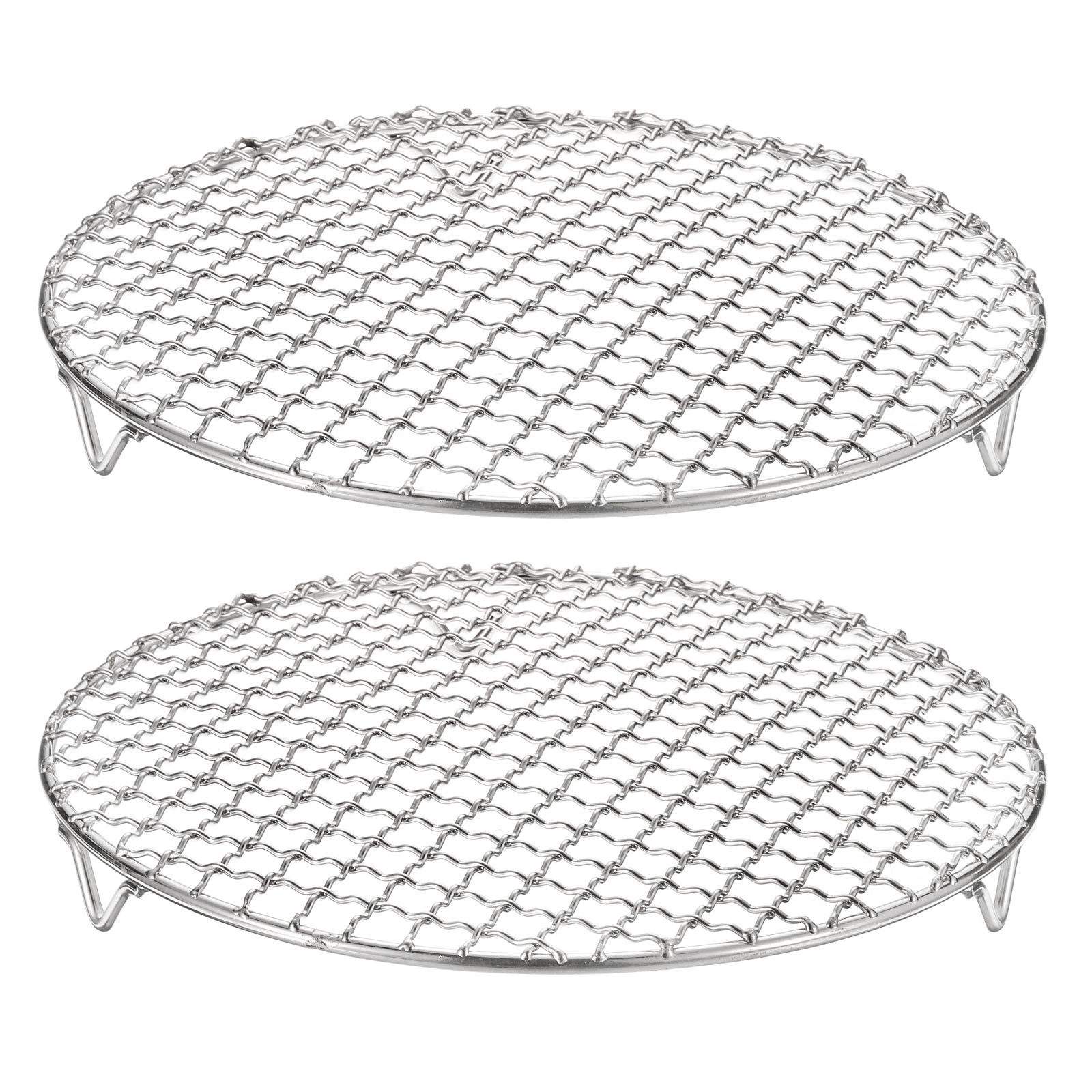 2pcs Round Cooking Rack 9.4" 201 Stainless Steel Barbecue Grill with 20mm Legs