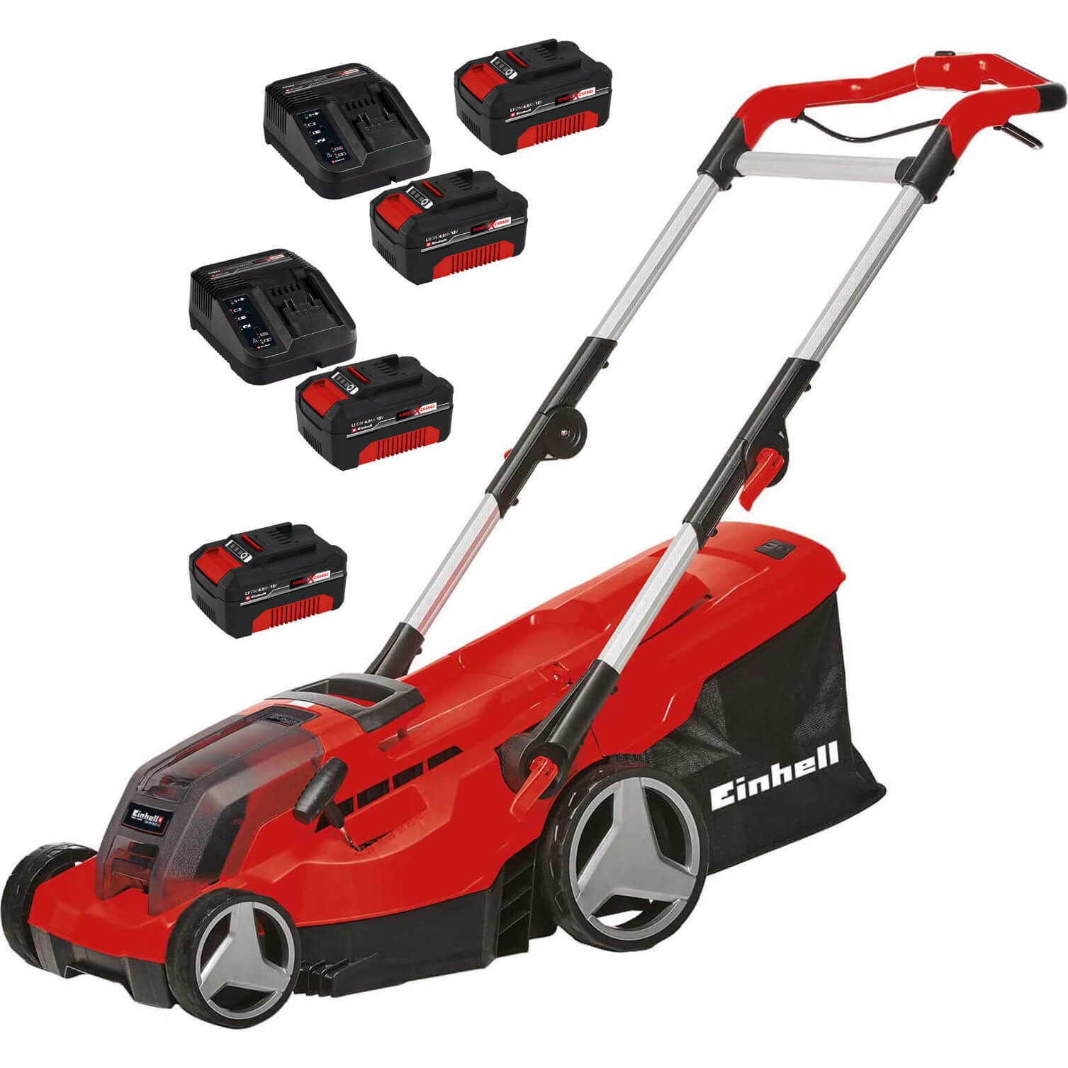 Einhell GE-CM 36/37 Li 36v Cordless Lawnmower 370mm 4 x 4ah Li-ion