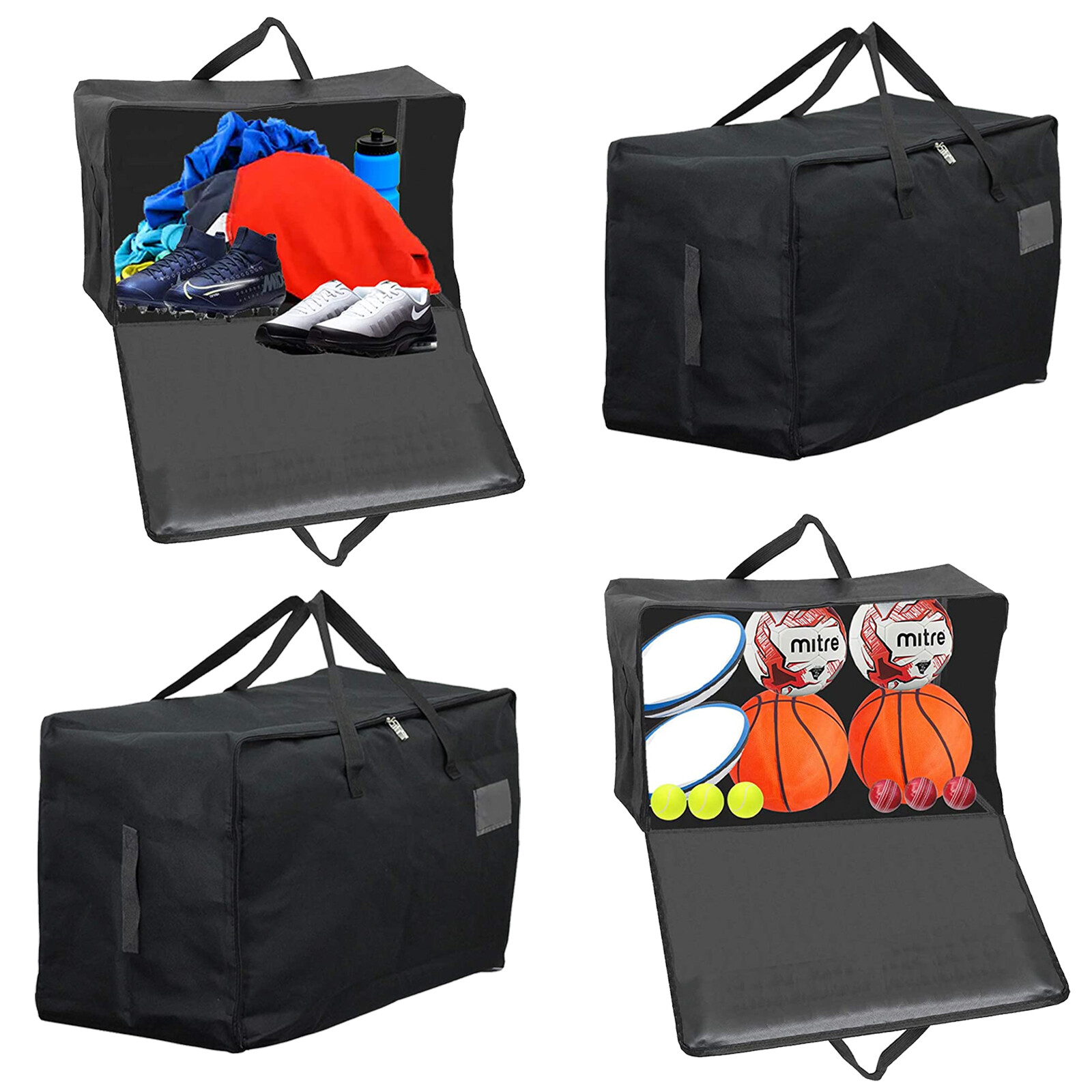 Storage Bag for Sports Kit Football Balls Rugby Hockey Cricket Tennis 100L x 4