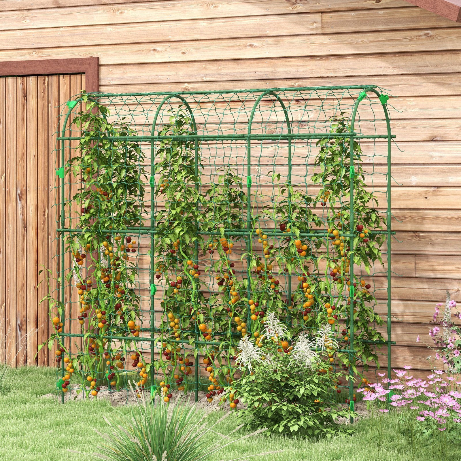 183 cm Tall Garden Trellis for Climbing Plants Outdoor with Climbing Net