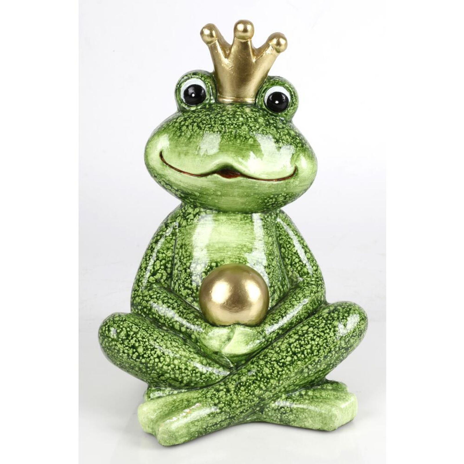 Frog King Frog Figure Garden Figure Garden Decor With Golden Ball 42 Cm Magnesia