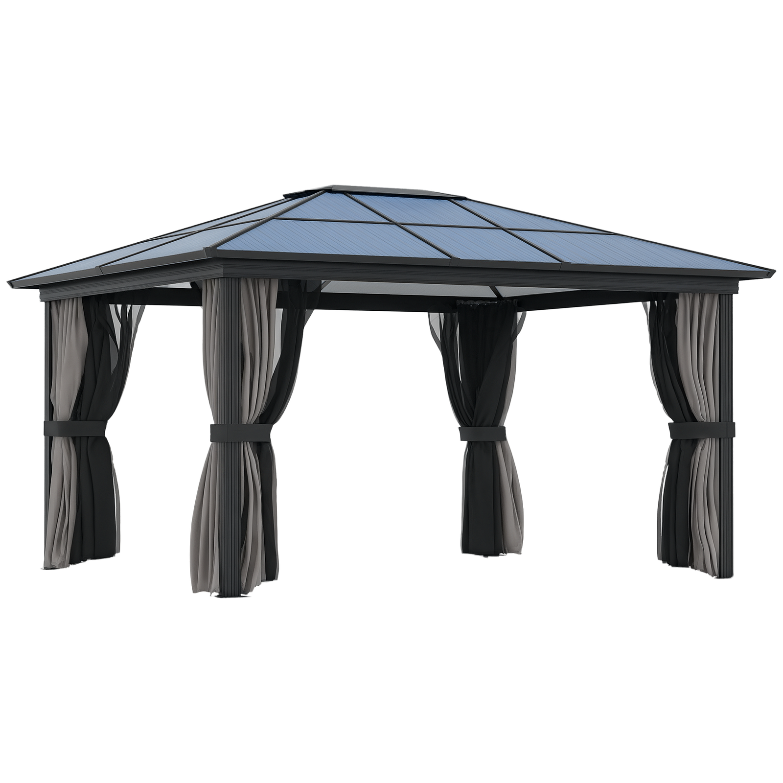 Outsunny 3.6 x 4m Aluminium Hardtop Gazebo Canopy w/ Polycarbonate Top