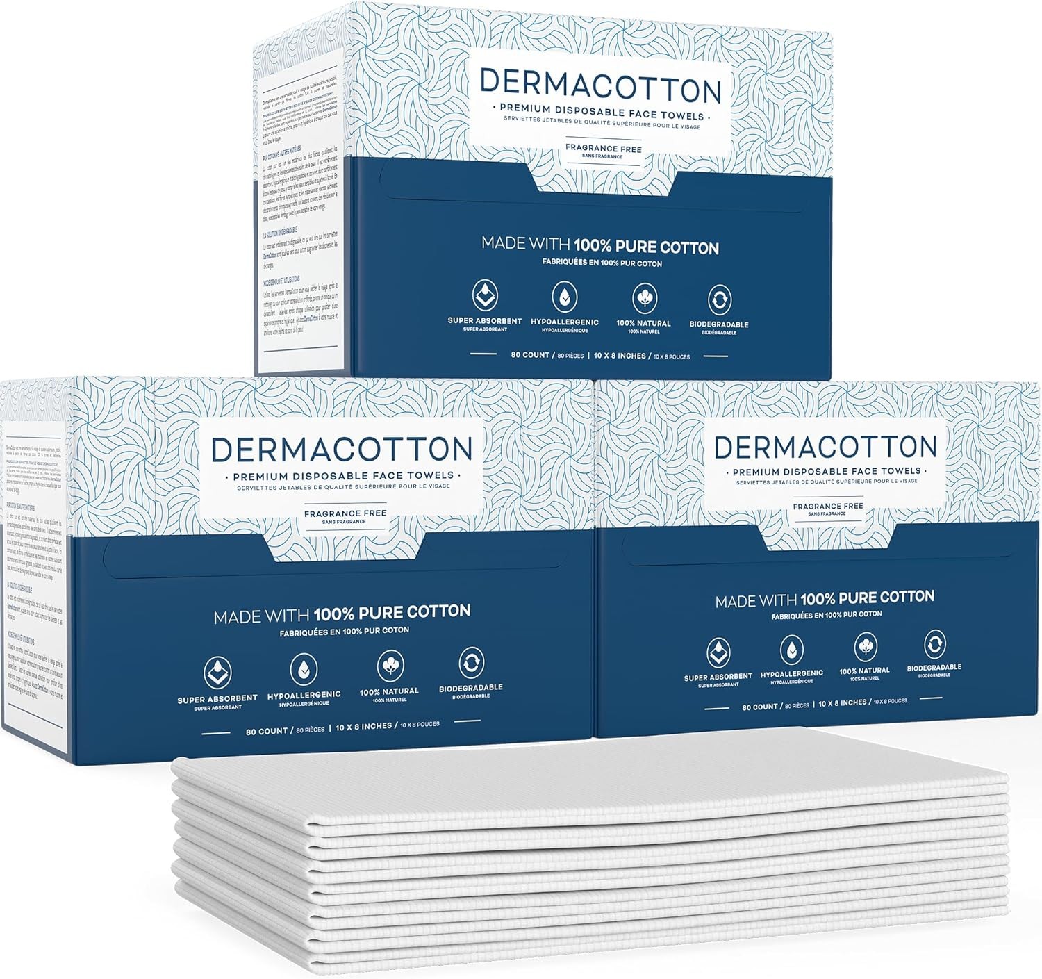 240 Disposable Face Towels �� 100% Pure Cotton, Biodegradable, Hypoallergen