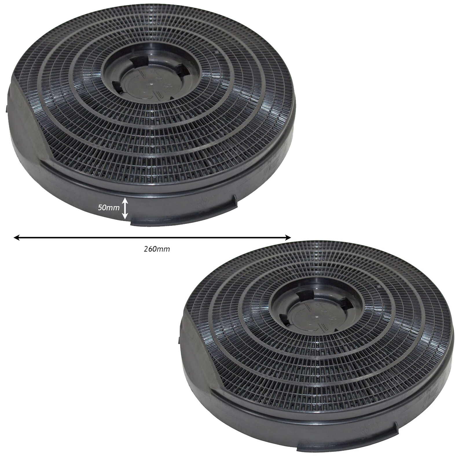 2 x Charcoal Carbon Filter for INDESIT Cooker Hood Round Vent Type 34 H661GY