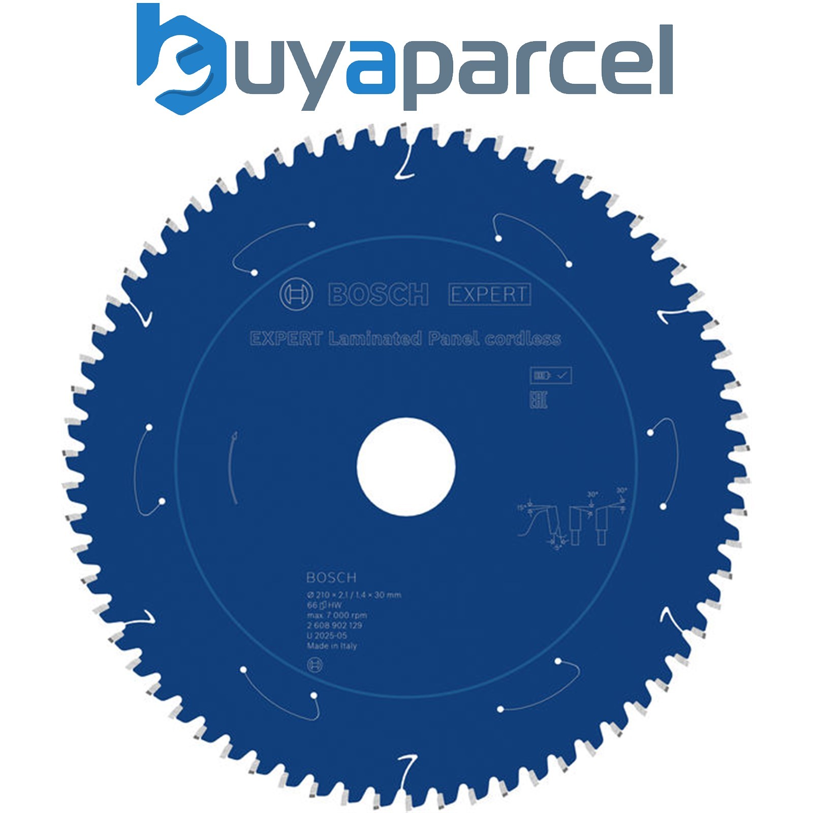 Bosch EXPERT Laminated Panel Circular Saw Blade 210 x2.1/1.4x30mm T66 2608902129