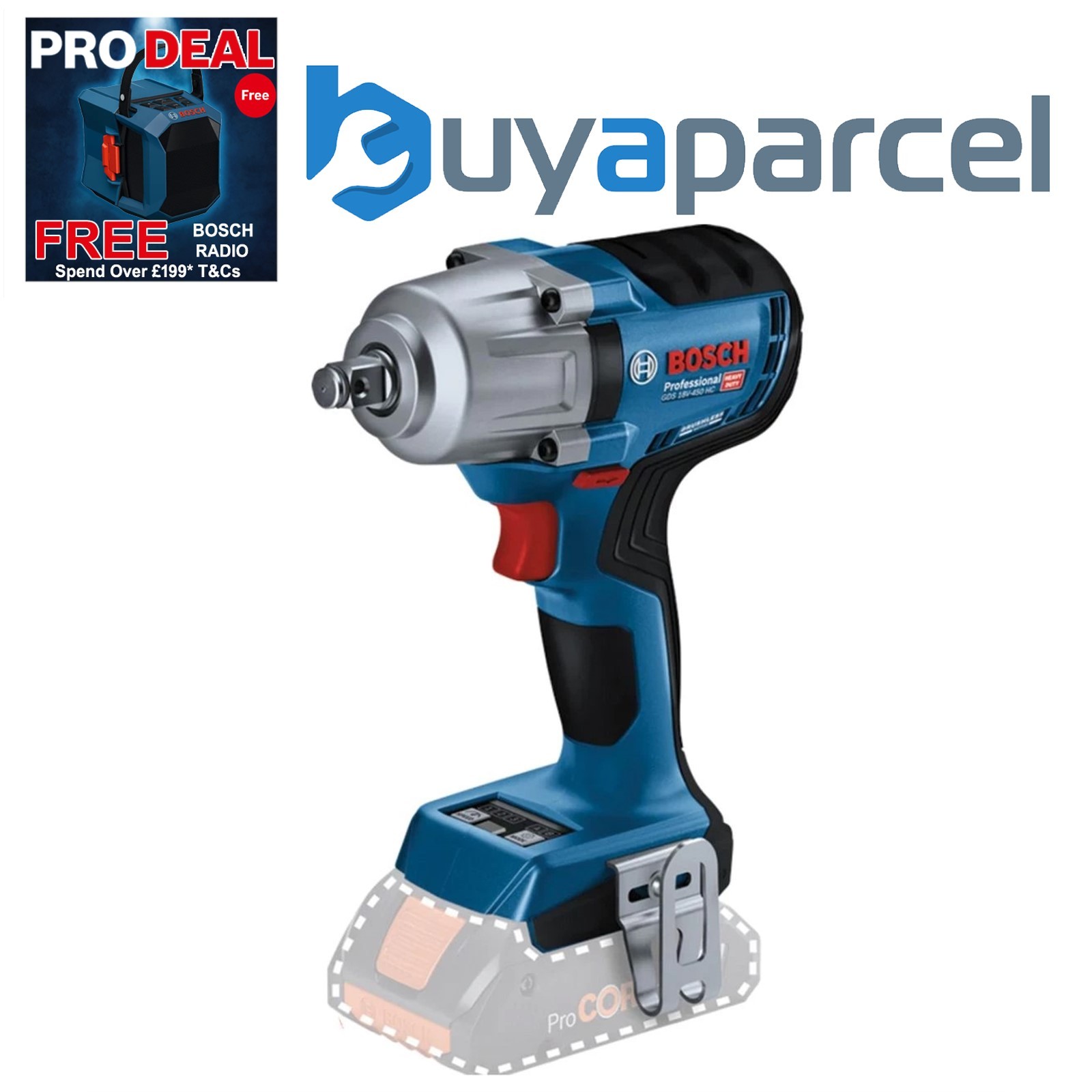 Bosch GDS 18V-450 HC Professional 1/2" Cordless Brushless Impact Wrench 18V Bare
