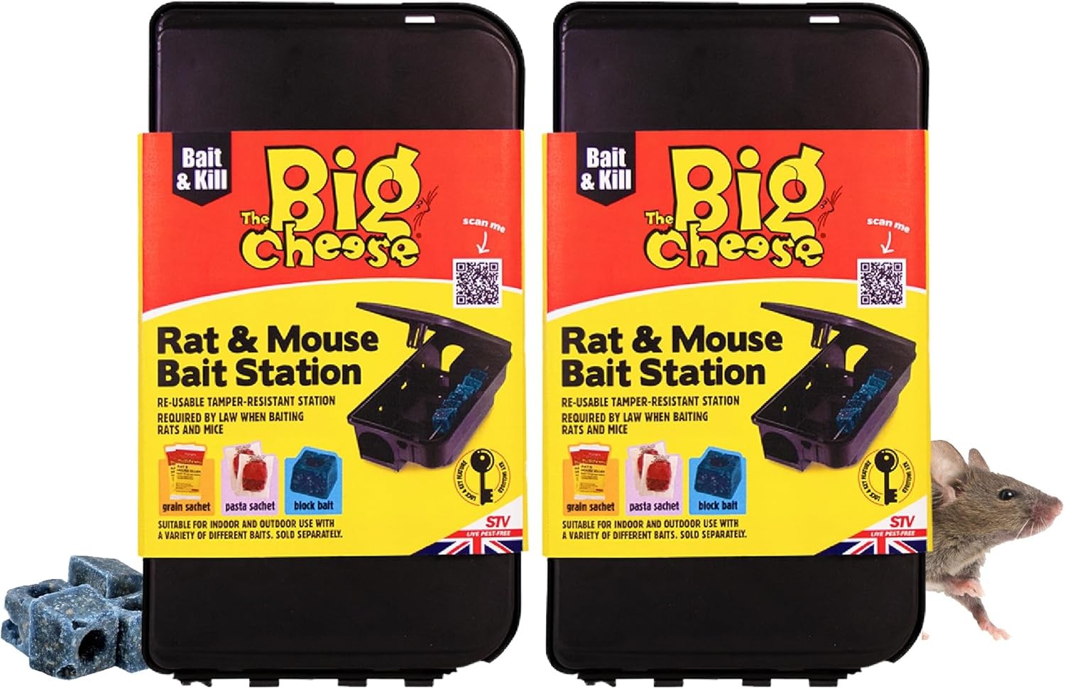 The Big Cheese Rat & Mouse Bait Station - Reusable Tamper-Resistant & Weather-P