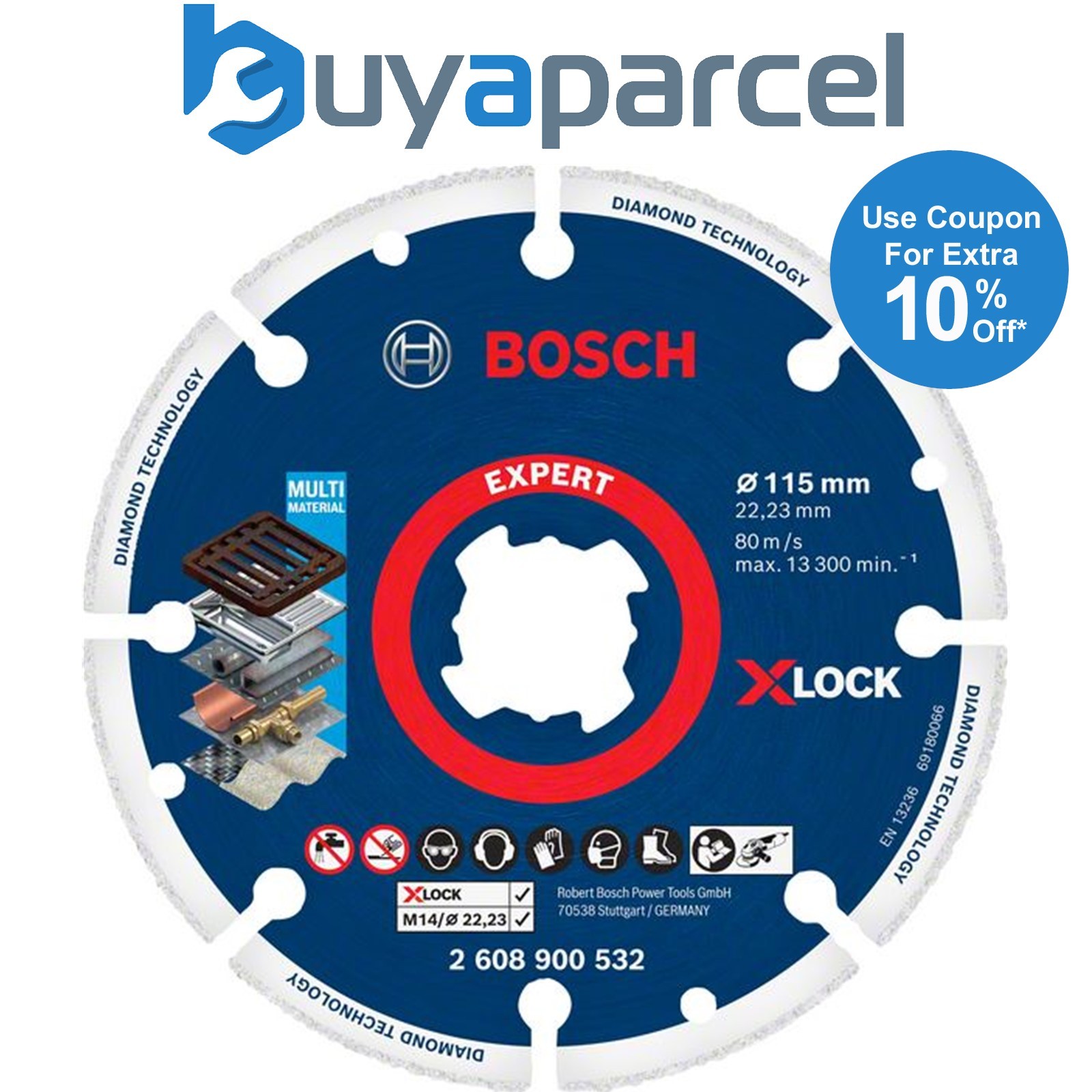 Bosch EXPERT X-LOCK Diamond Metal Wheel Saw Multi Material Cutting Disc 115mm
