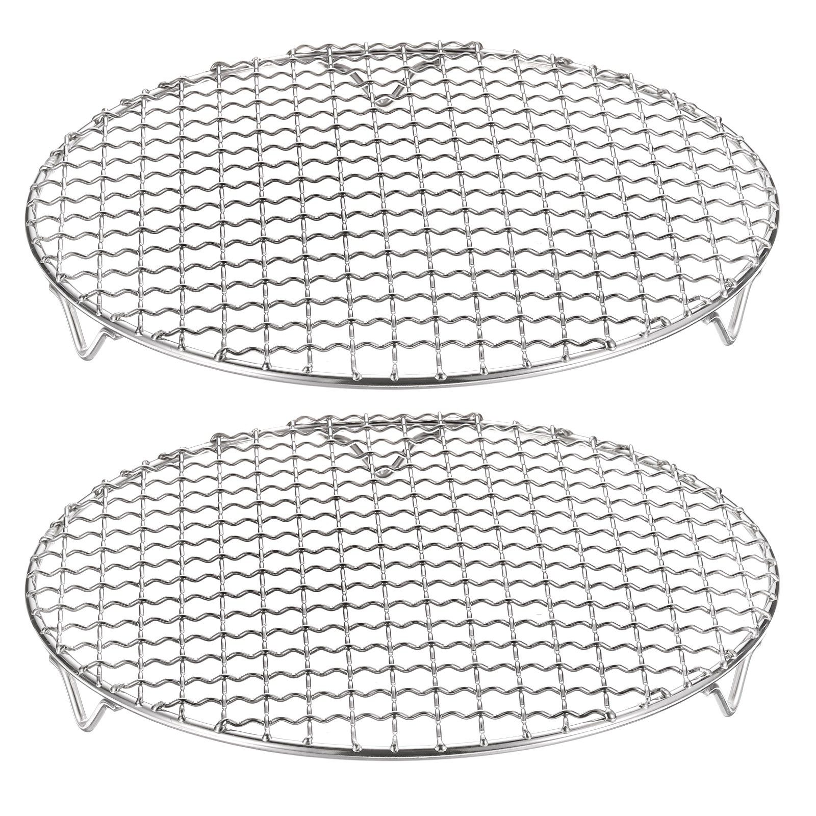 2pcs Round Cooking Rack 9.6" 201 Stainless Steel Barbecue Grill with 20mm Legs