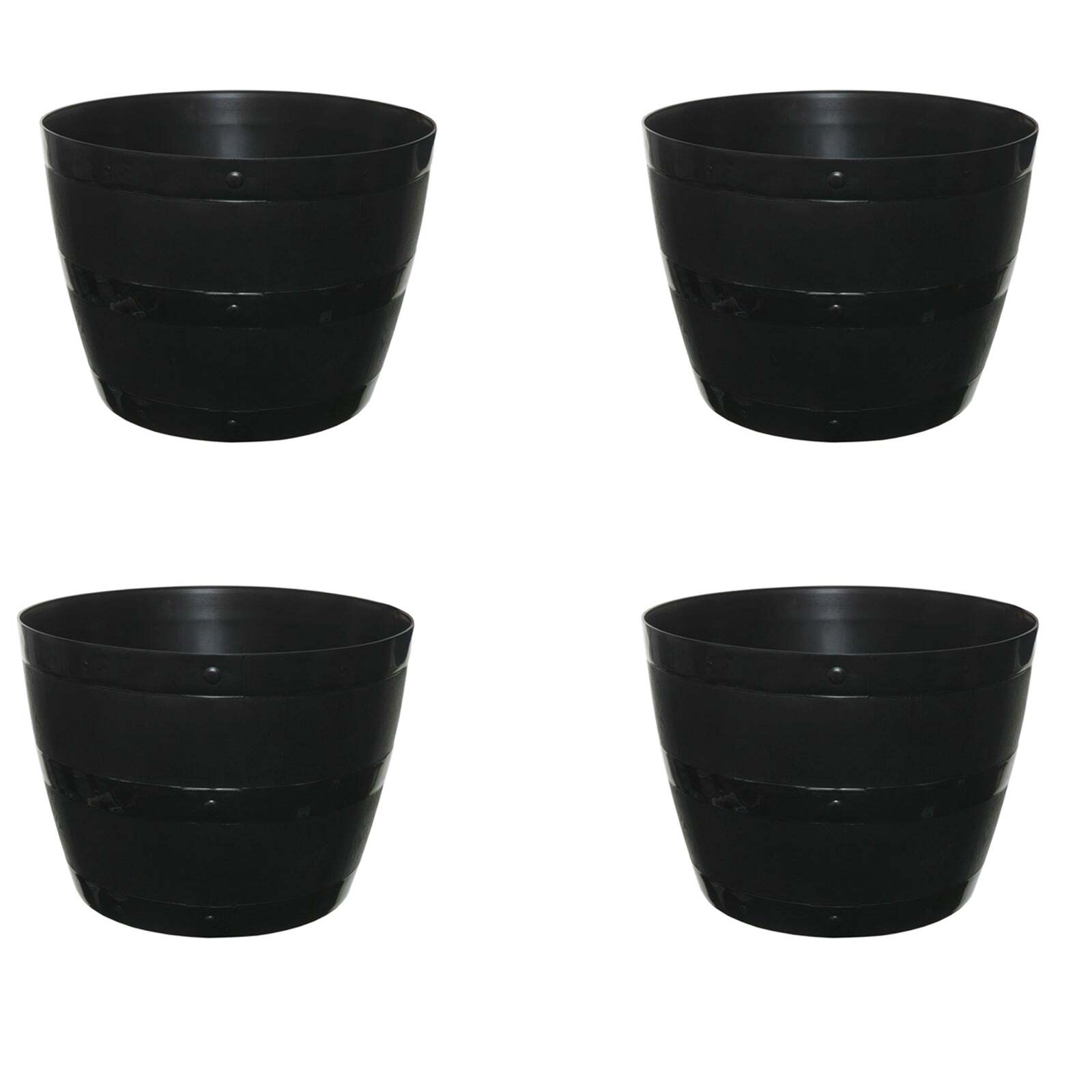Whitefurze Barrel Planter 34cm 4 Pack