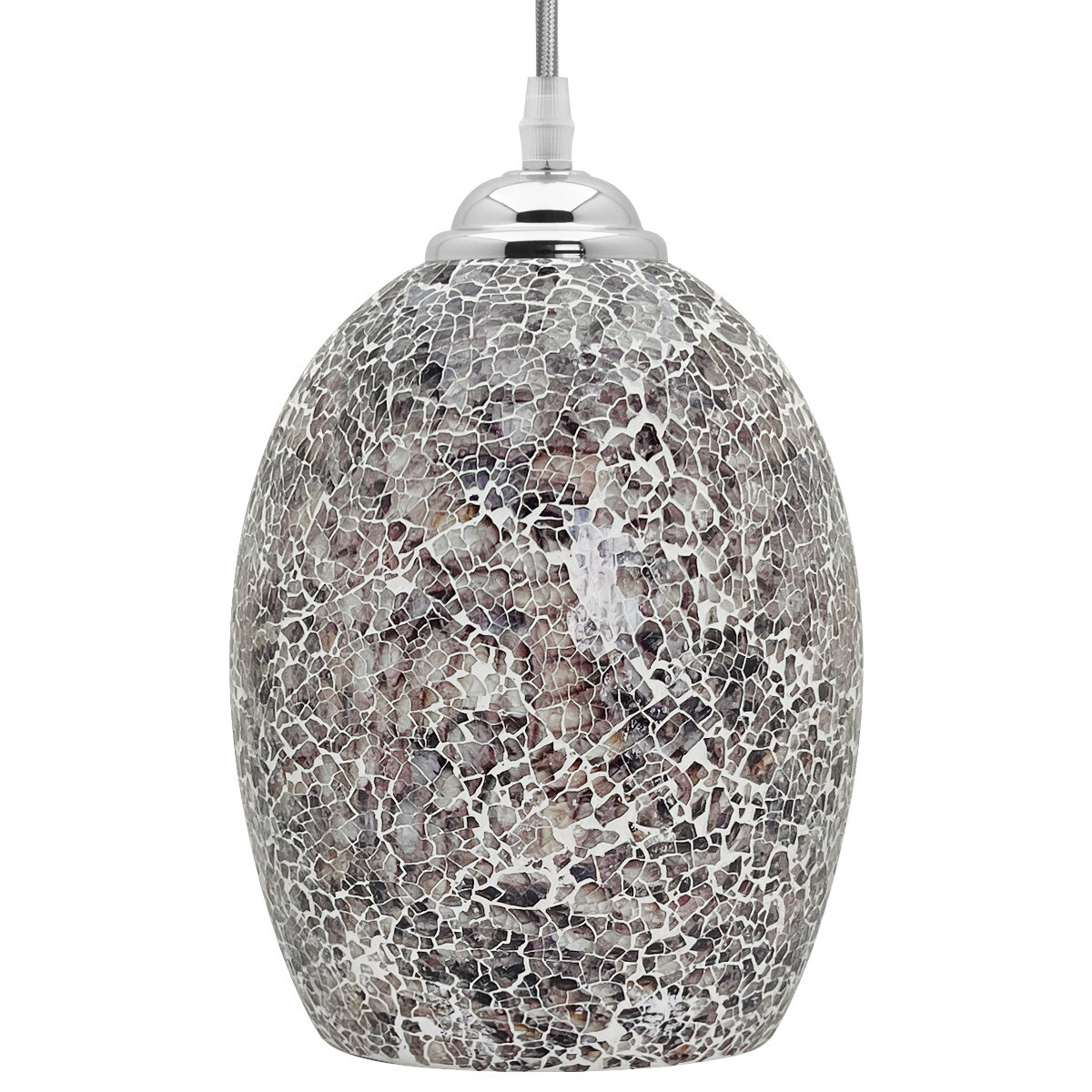Vintage Glass Ceiling Hanging Pendant Light Shade Grey Mosaic Lighting K425
