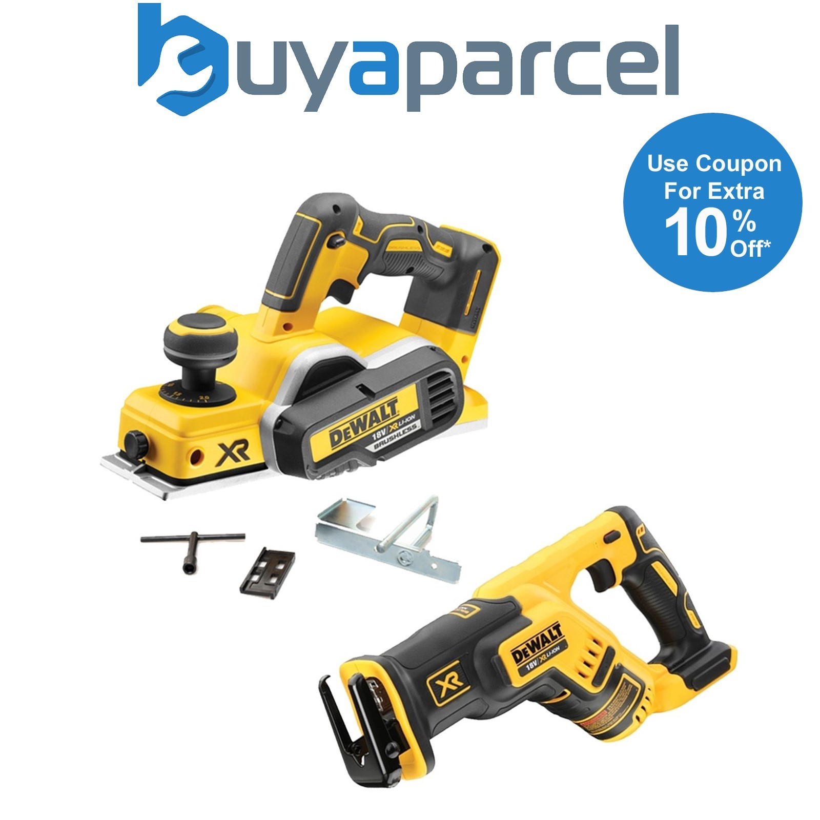 Dewalt DCP580N 18v XR Cordless Brushless Planer & Fence & DCS367N Recip Saw Bare