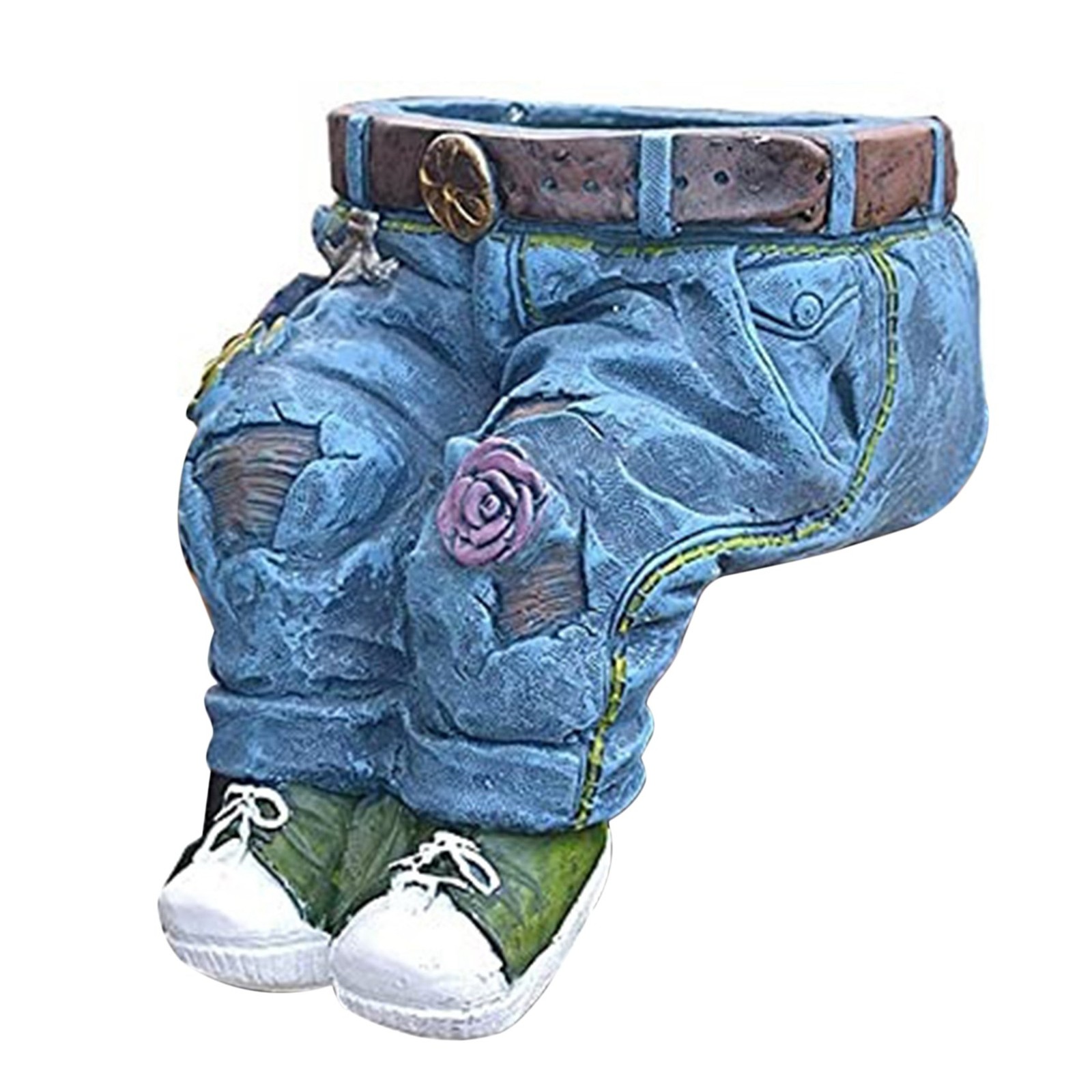 2X(Denim Clothes Pants Resin Flower Pots Jeans Planter Garden Decoration 4411