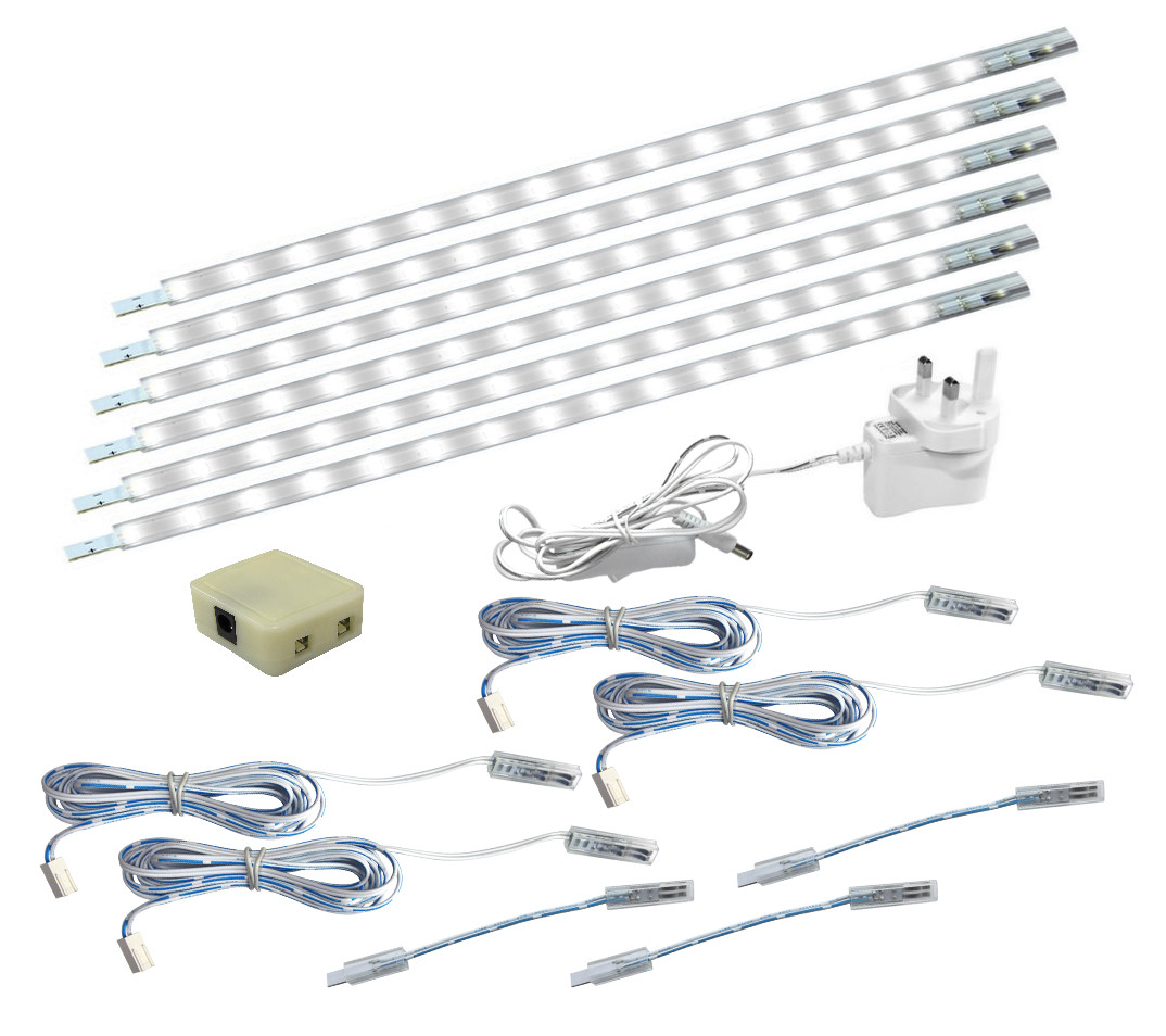 6 x LED Under Cabinet Light Kitchen Cupboard Striplights 300mm Cool White