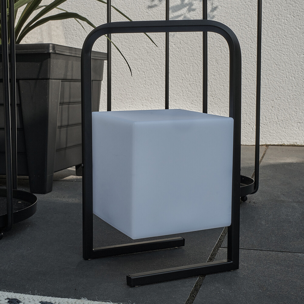 Cube Table Lamp Outdoor Colour Changing LED Rechargeable Outside Patio Light