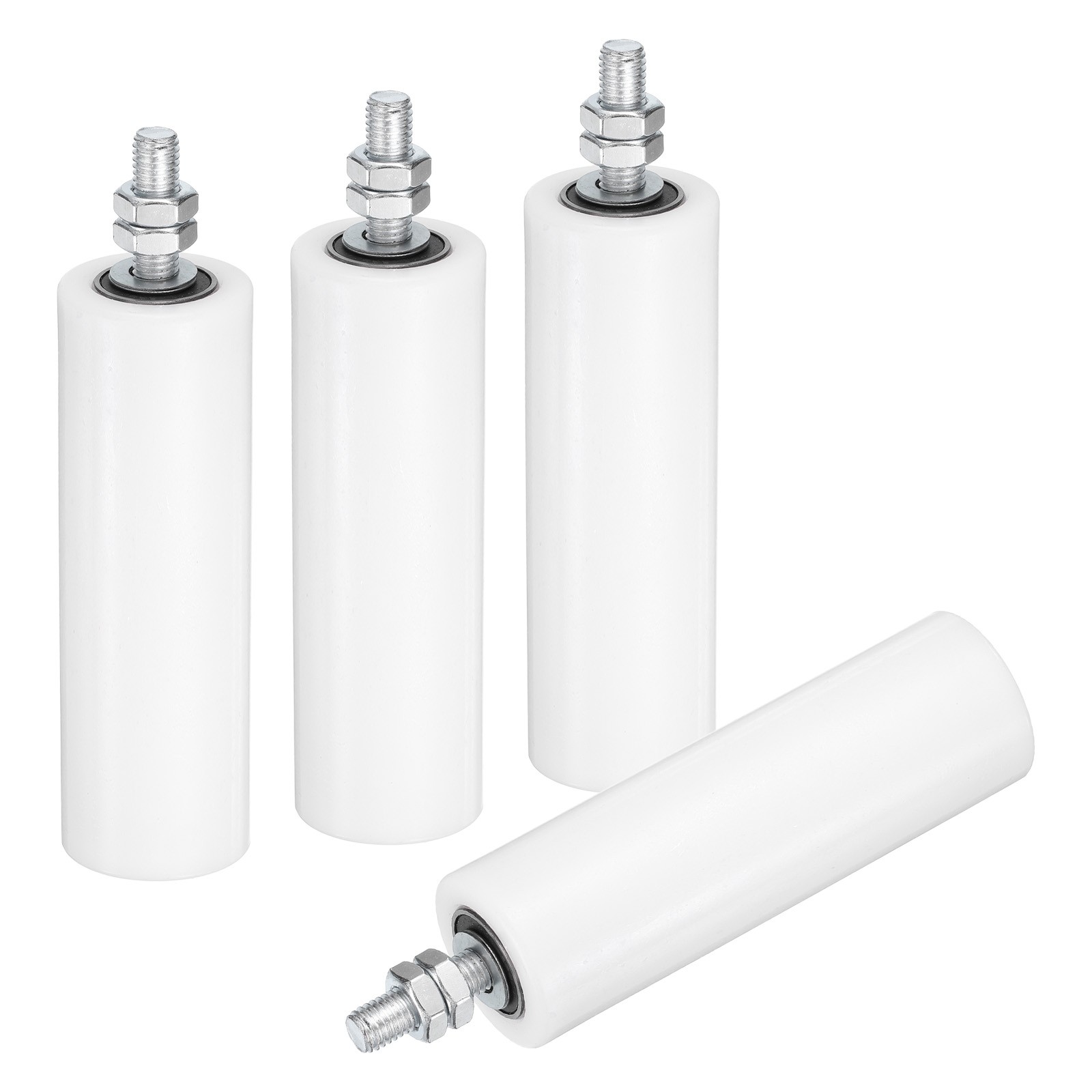 4Pcs Slide Gate Guide Roller, 6" Nylon Sliding Gate Support Assembly, White