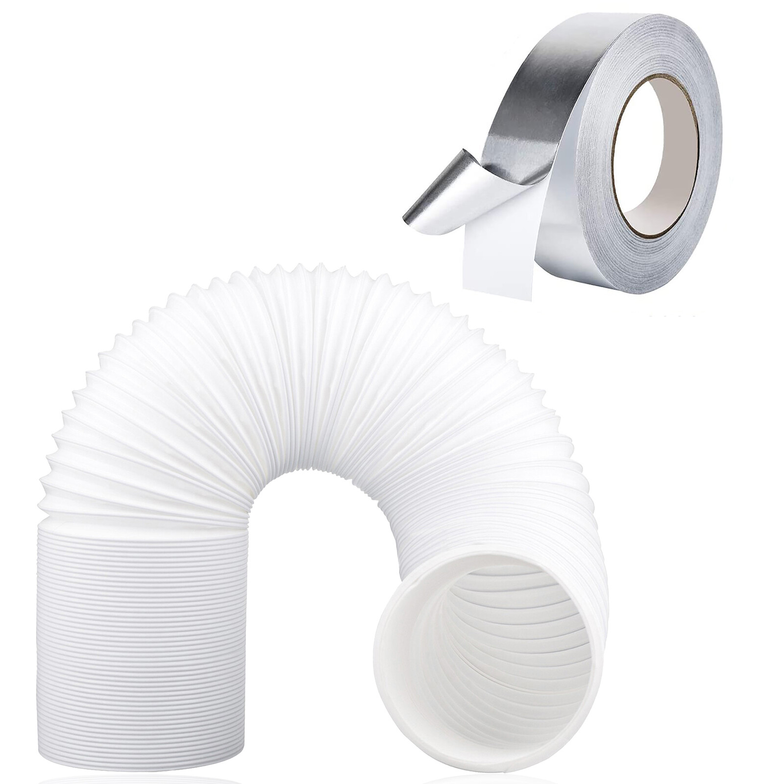 UNIVERSAL Vented Hose Condenser Vent Pipe 6m / 4" for Tumble Dryer + Foil Tape